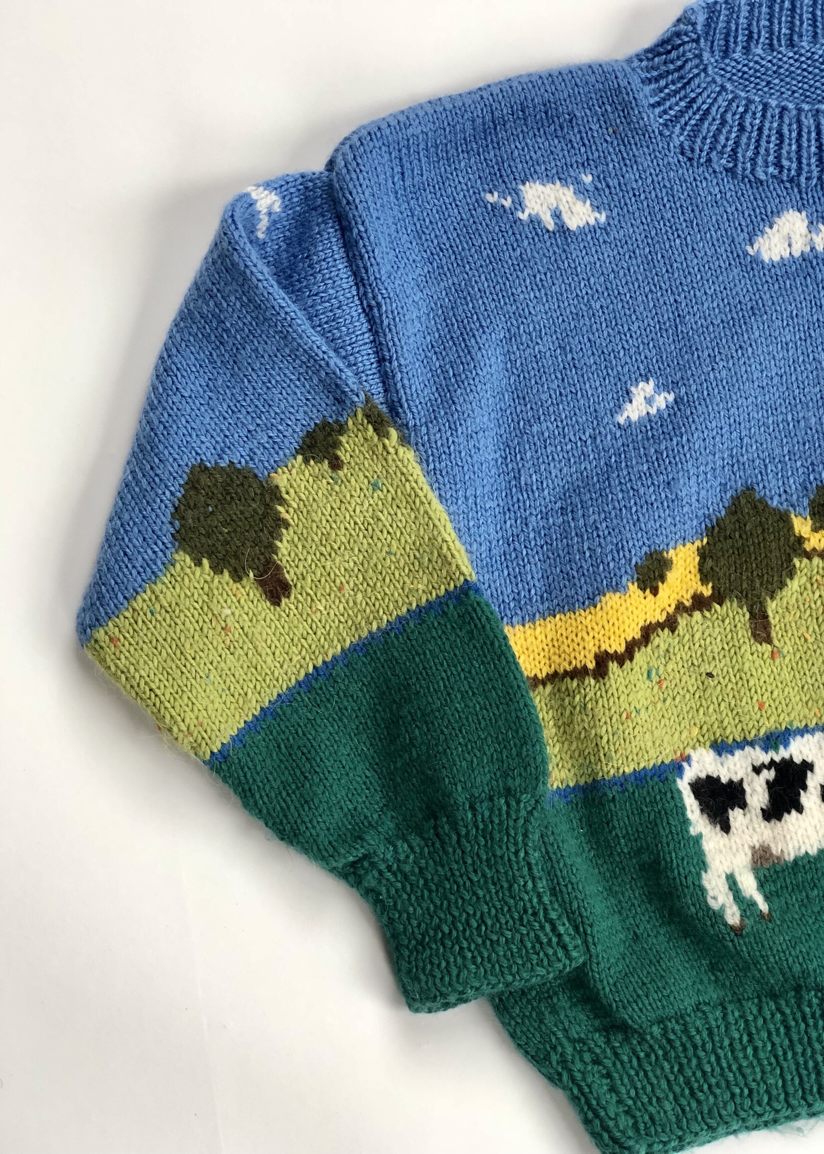 Handmade Dutch Landscape sweater 4-5y