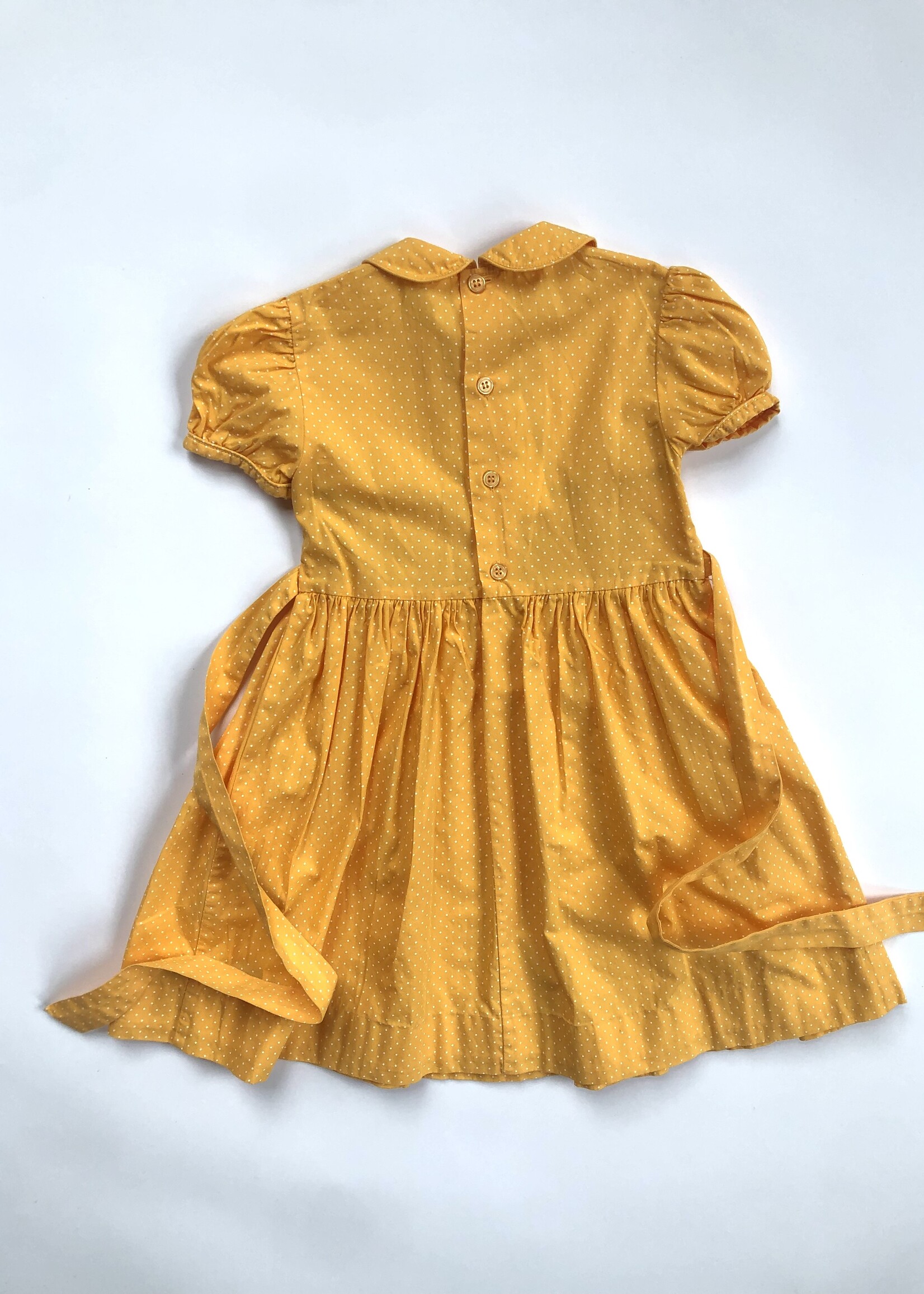 Vintage Yellow smocked raddish dress 4y