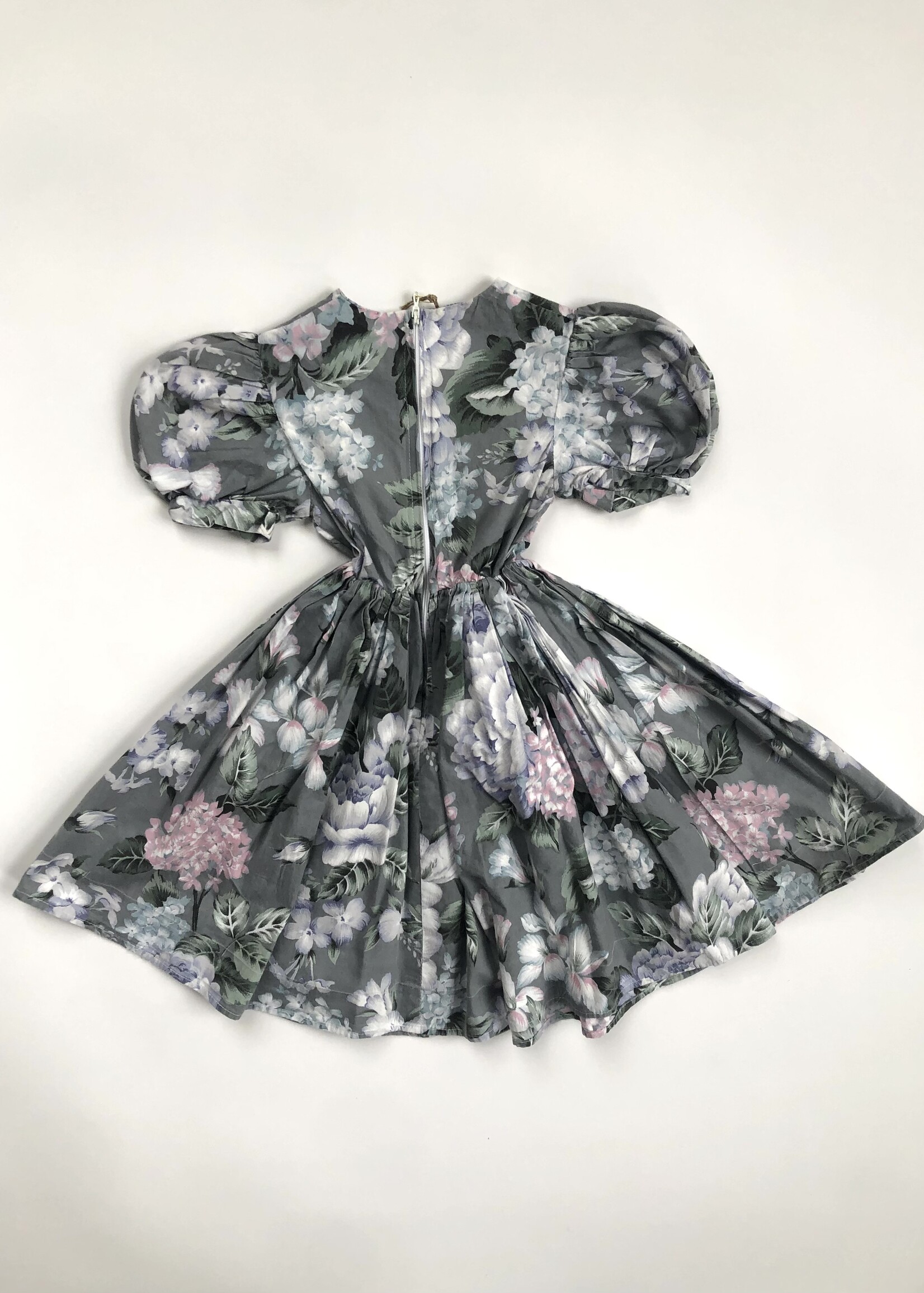 Vintage Grey floral ceremony dress 3-4y