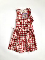 Barbara Farber Cherry & Vichy pinafore dress 3-4y