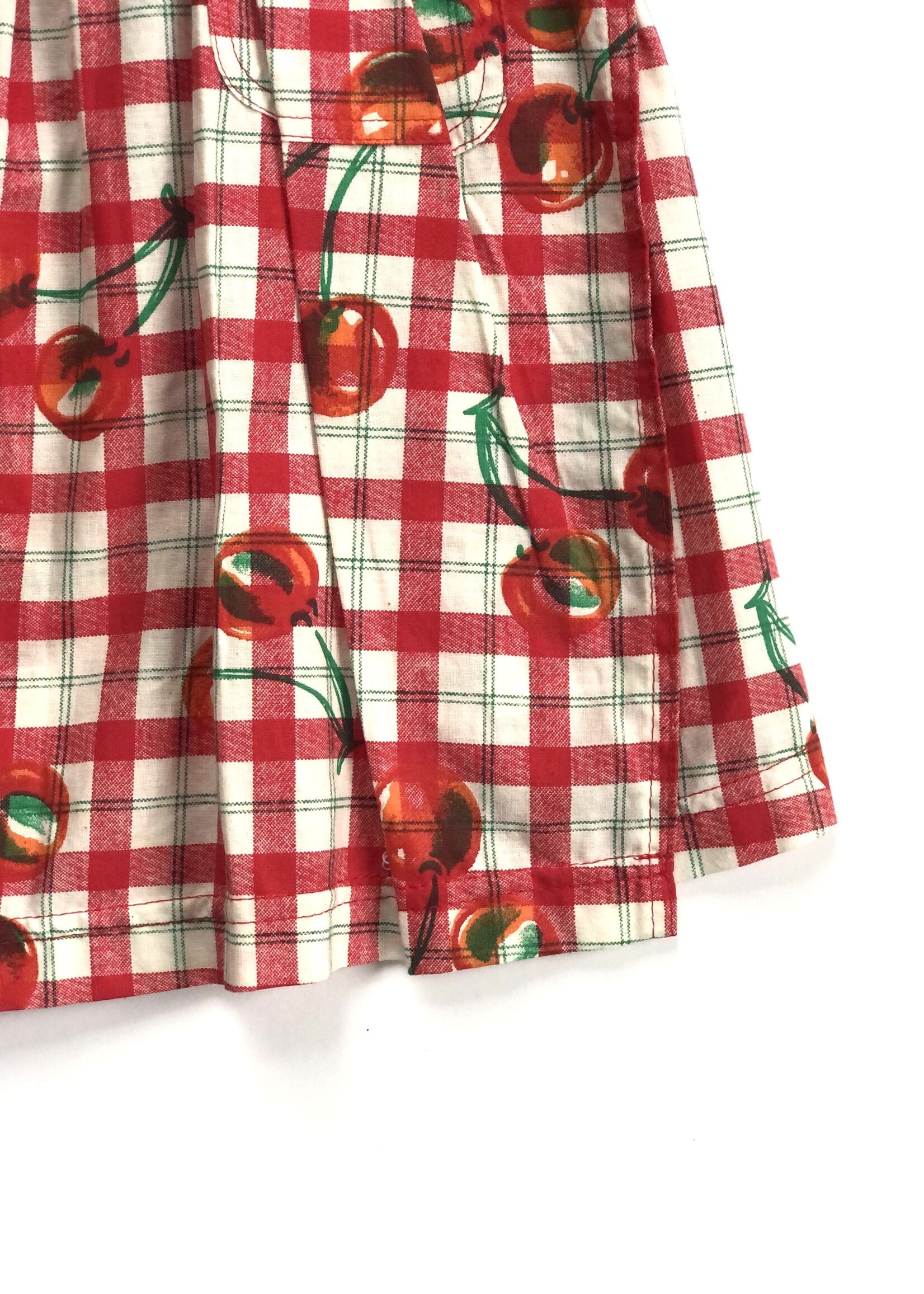 Barbara Farber Cherry & Vichy pinafore dress 3-4y