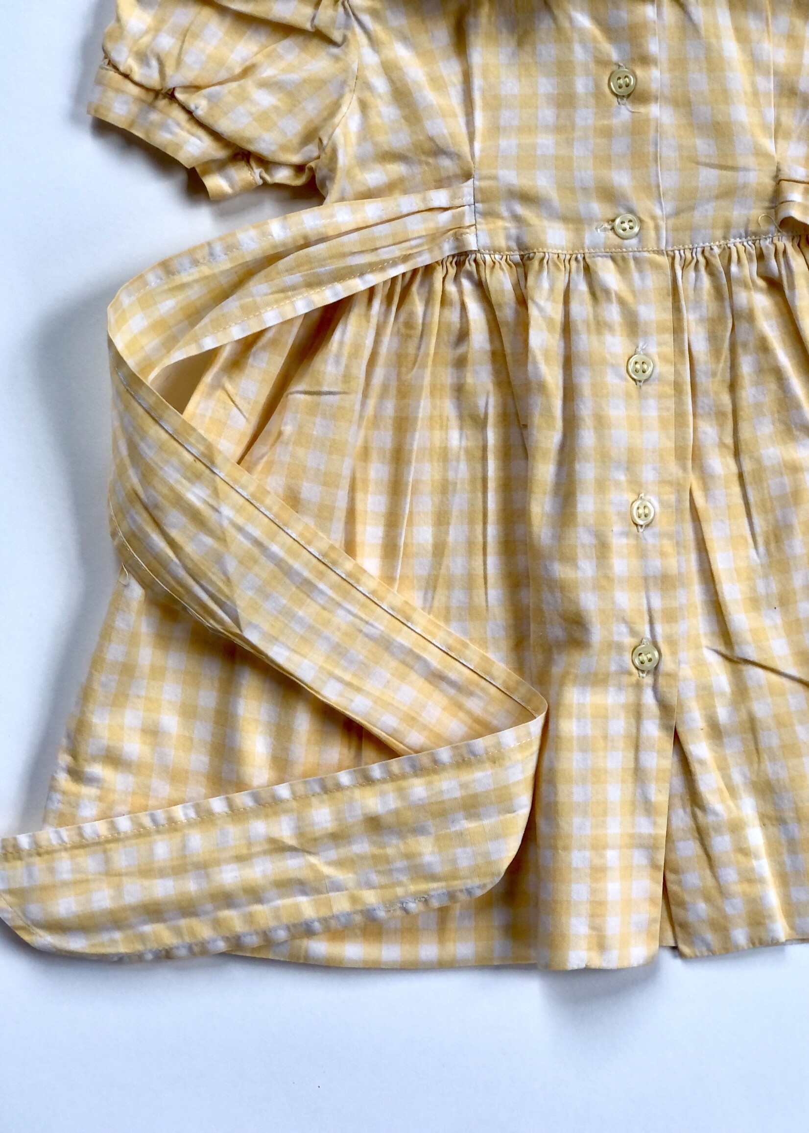 Vintage Yellow vichy dress 6-9m