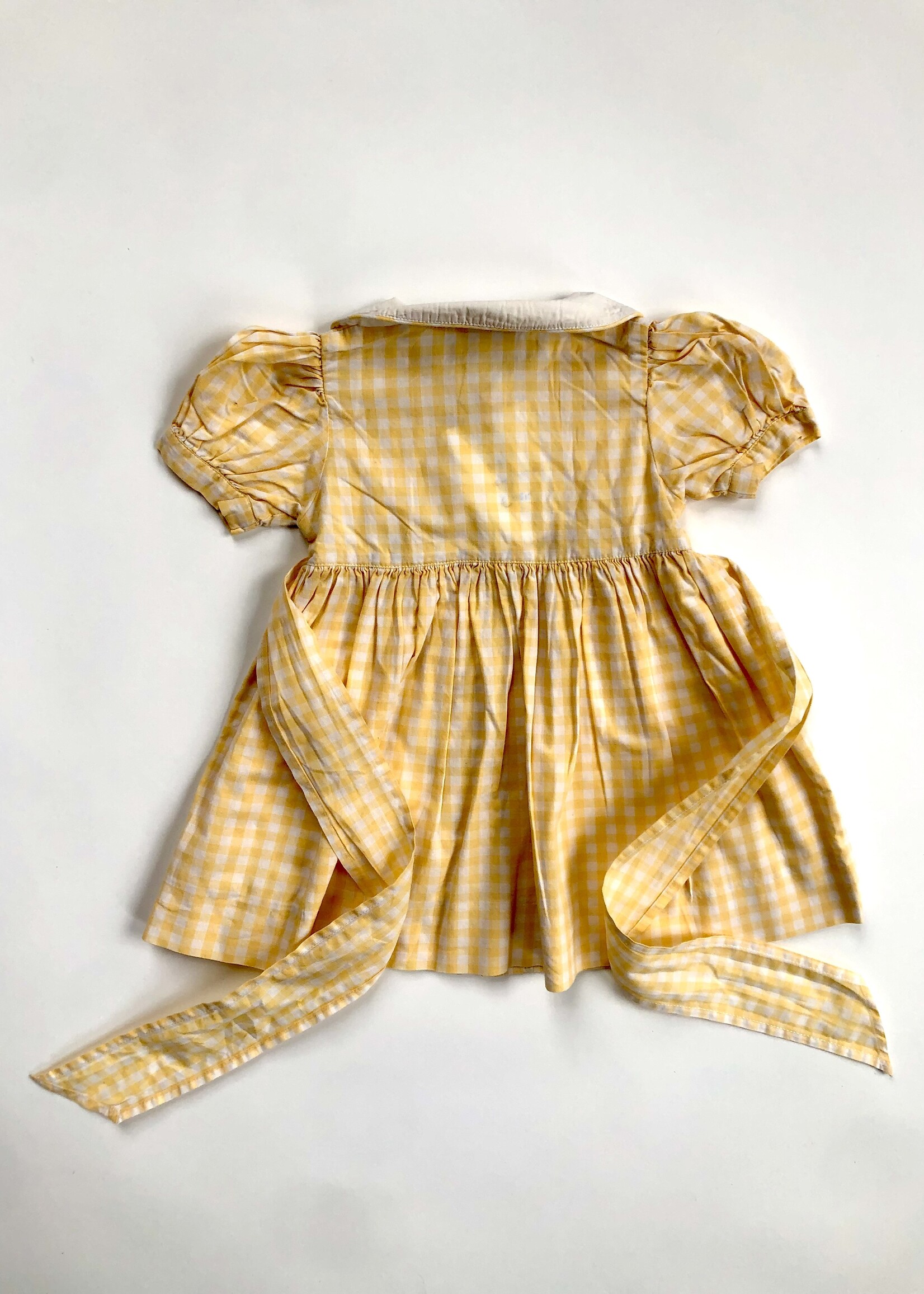 Vintage Yellow vichy dress 6-9m