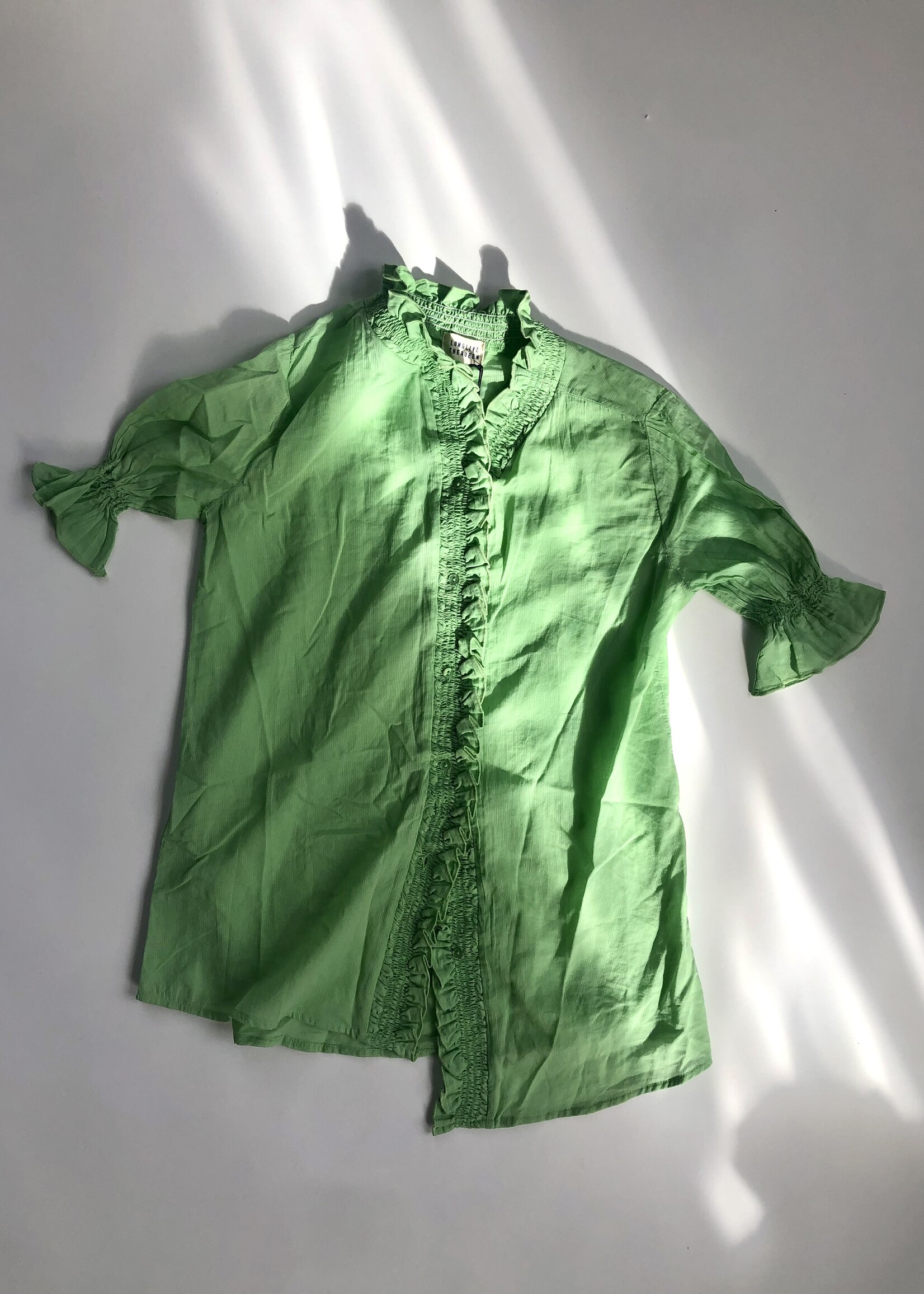 Long Live The Queen Green Ruffle Shirt dress 8y