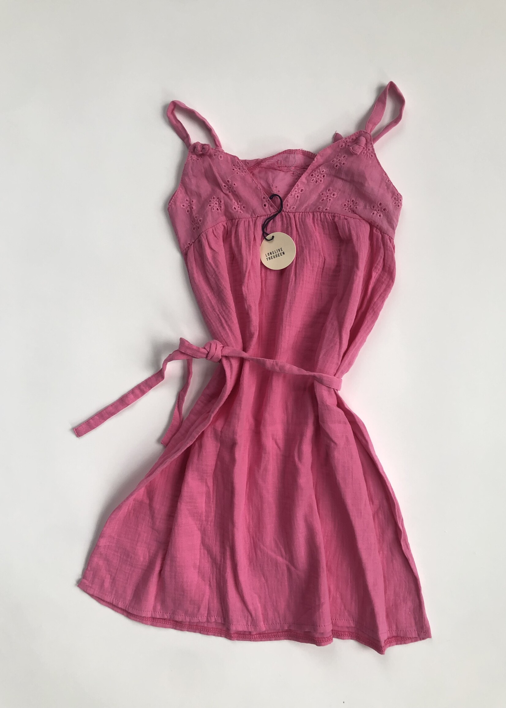 Long Live The Queen Pink Broderie Anglaise dress 8y