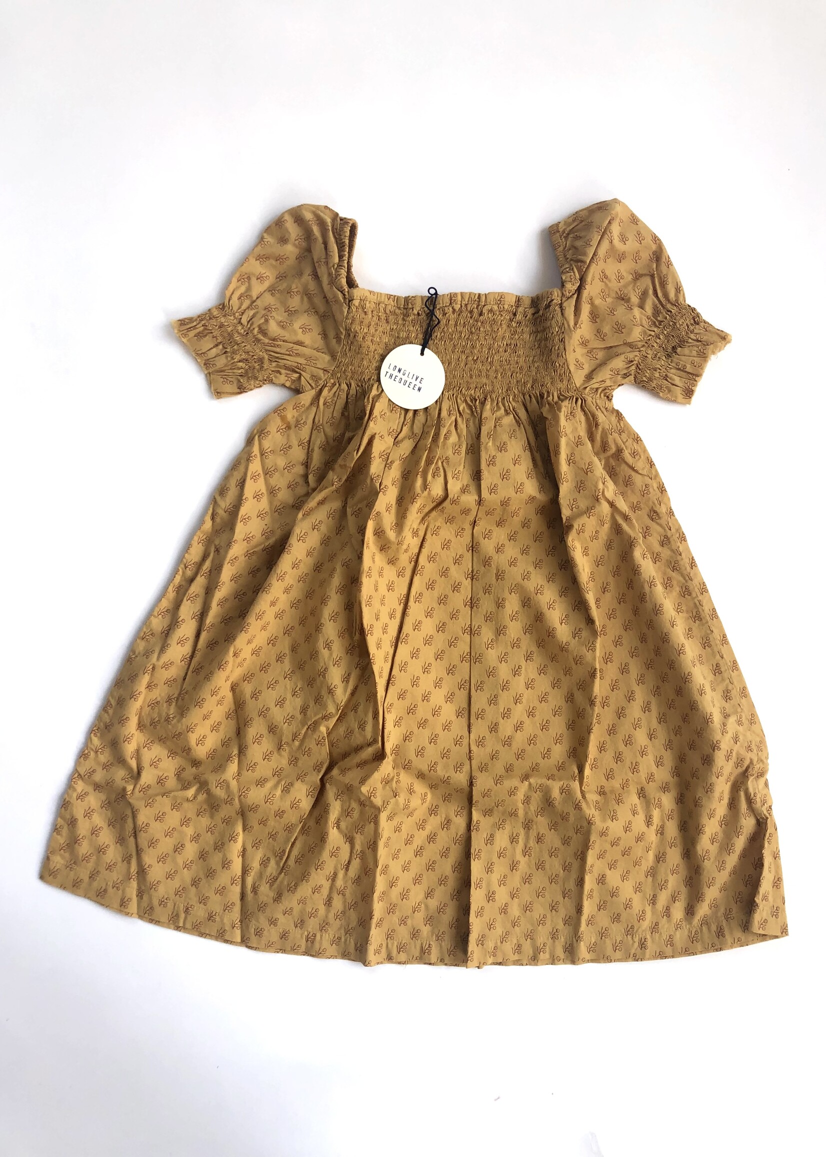 Long Live The Queen Yellow floral smocked dress 10y