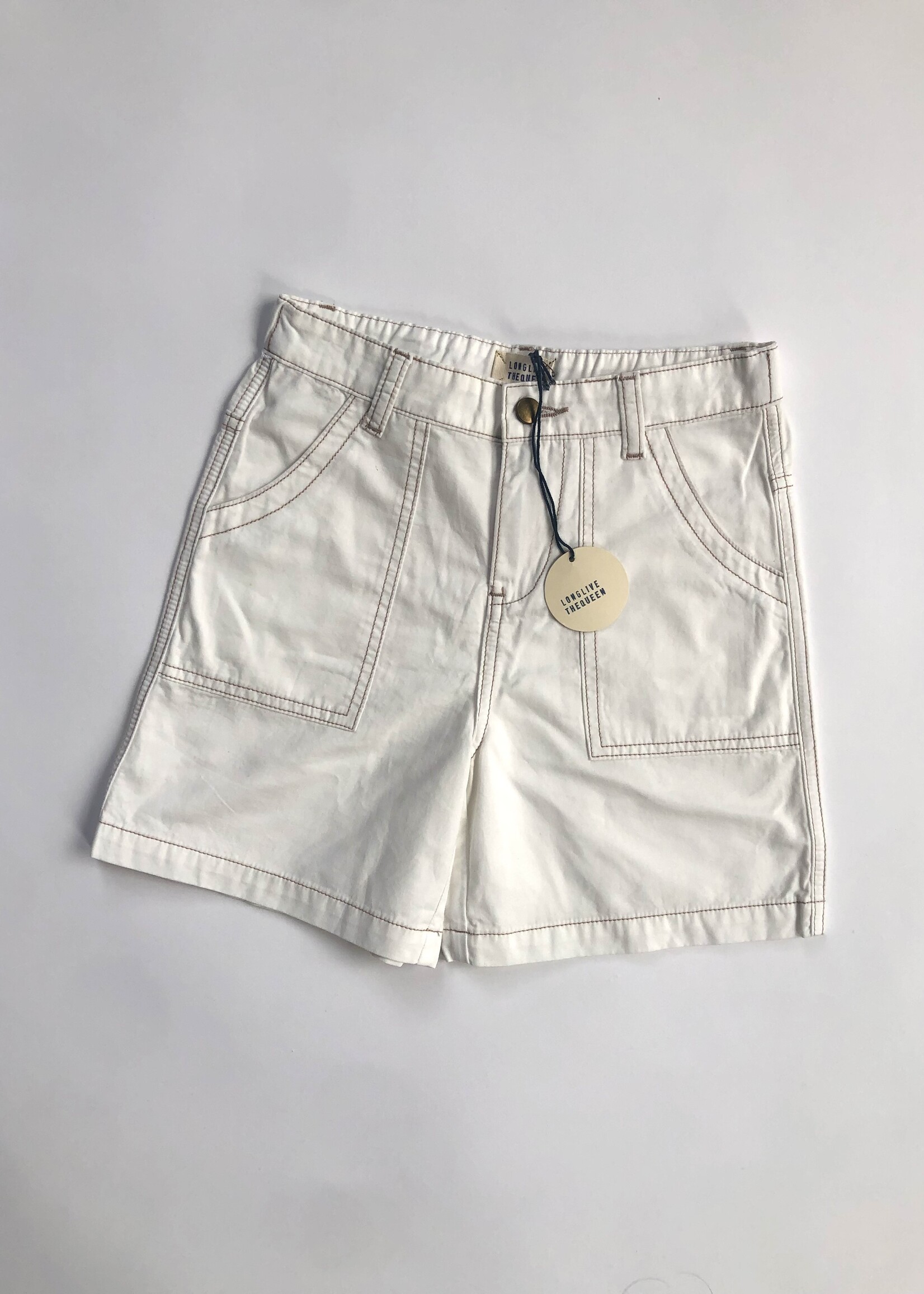 Long Live The Queen White bermuda short 8y