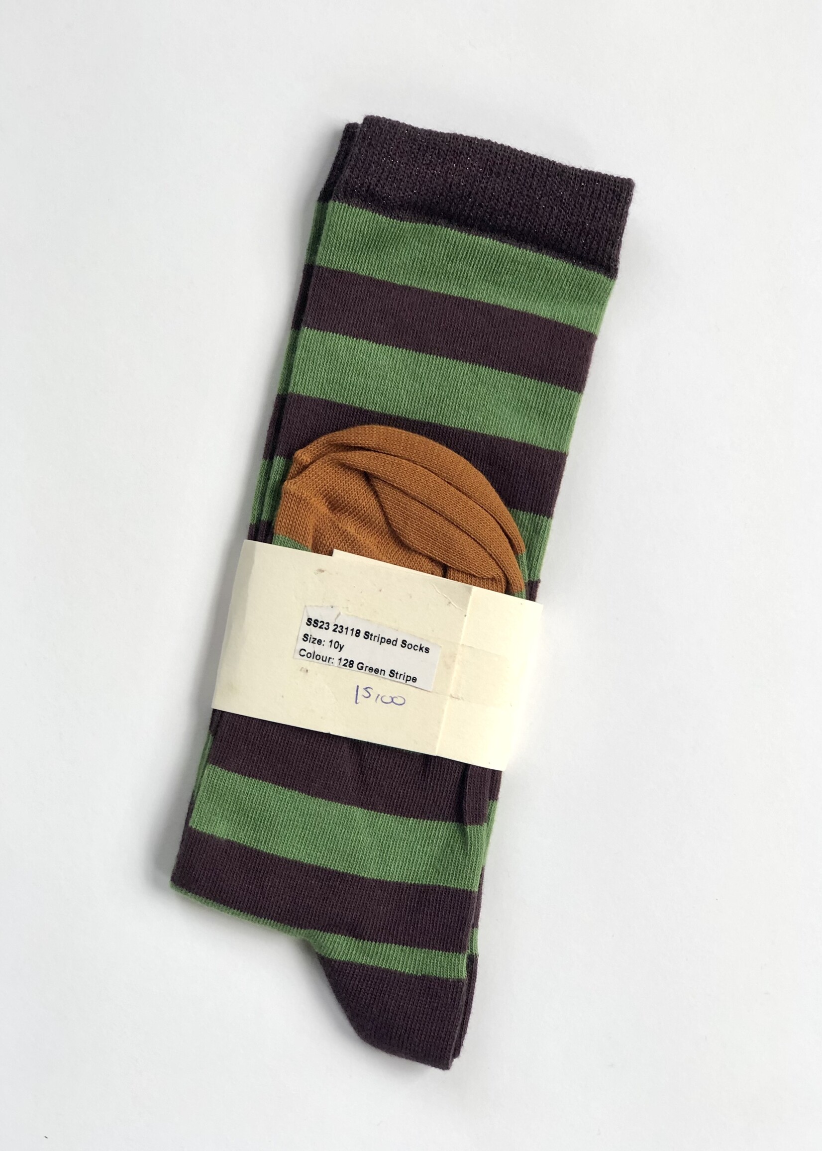 Long Live The Queen Green striped socks 10y