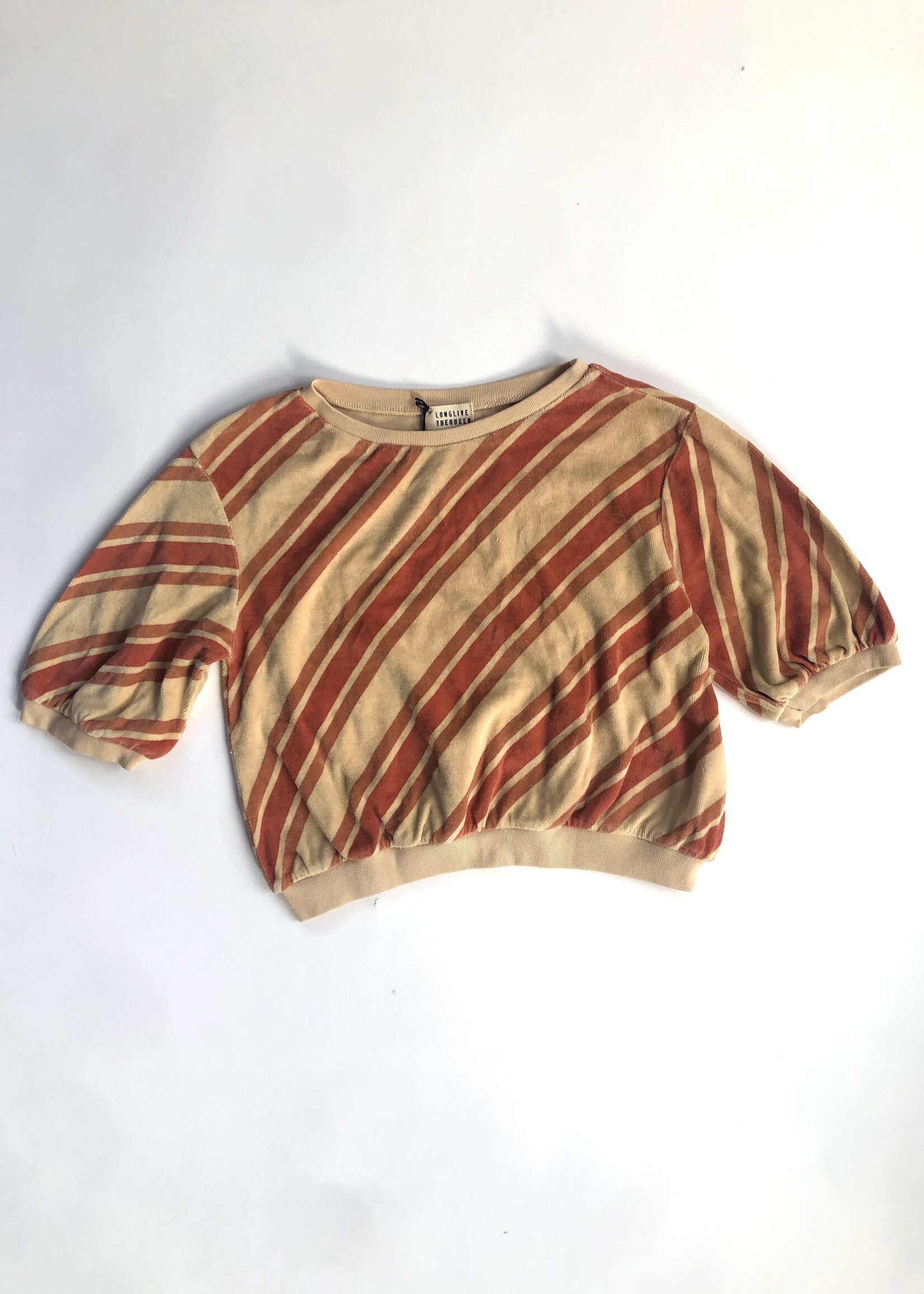 Long Live The Queen Burned orange striped sweater shirt 8-10y