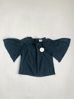 Long Live The Queen Blue grey Ruffle blouse 6-8y