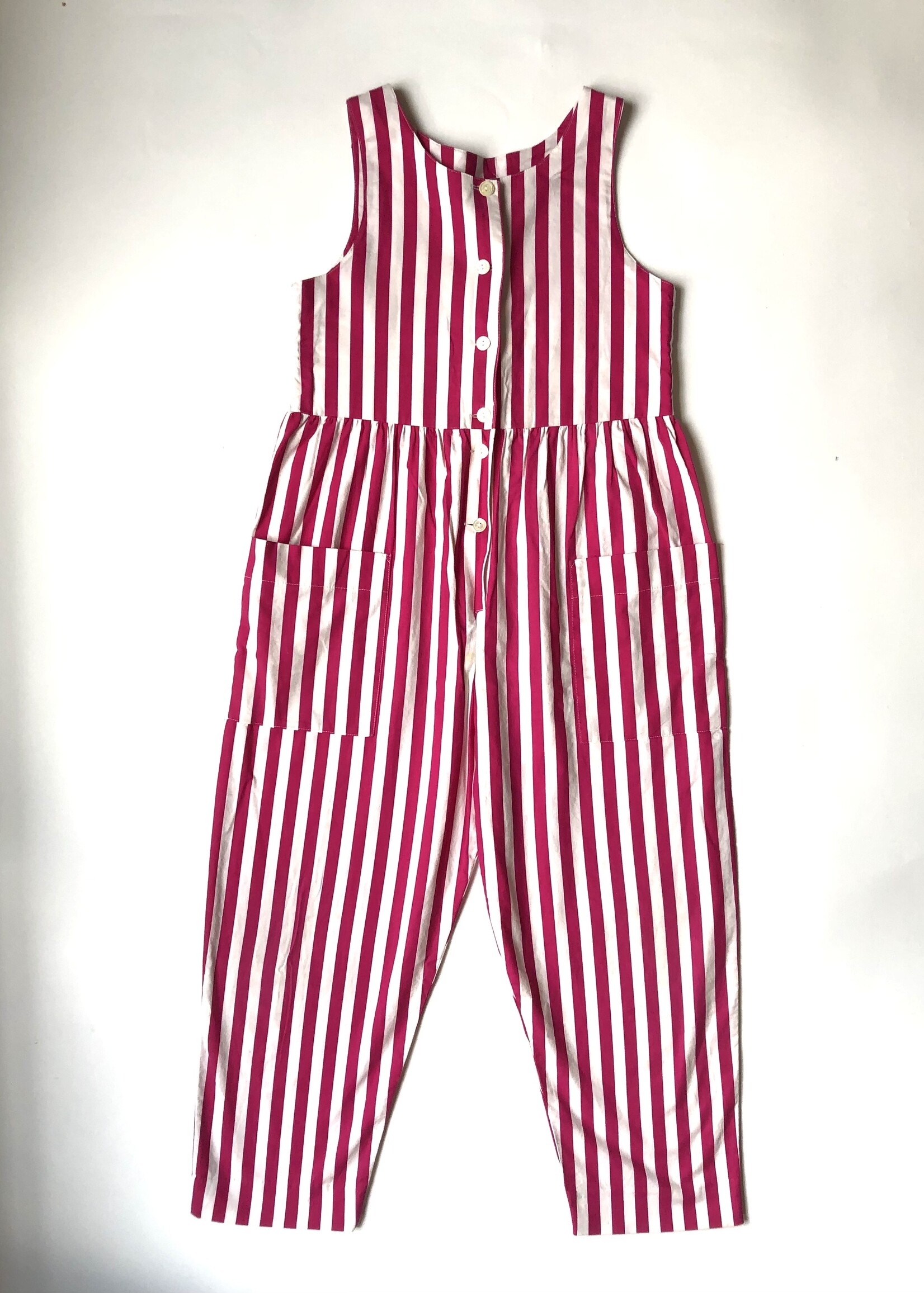 Laura Ashley Pink striped onepiece 9-10y