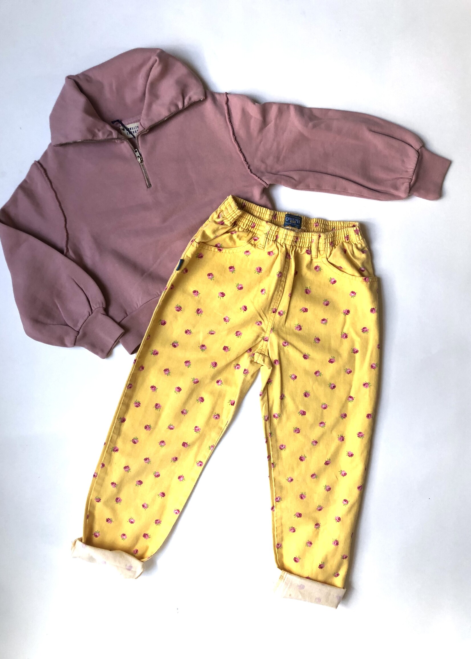 Vintage Yellow roses jeans 8y