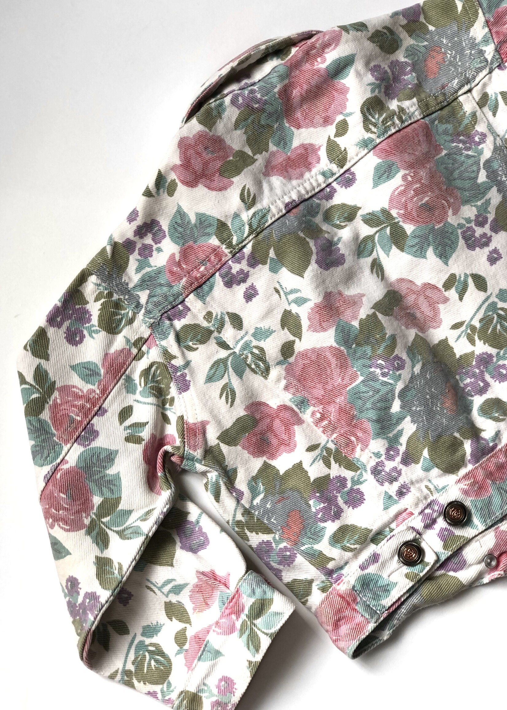 Vintage Denim floral jacket 3-4y