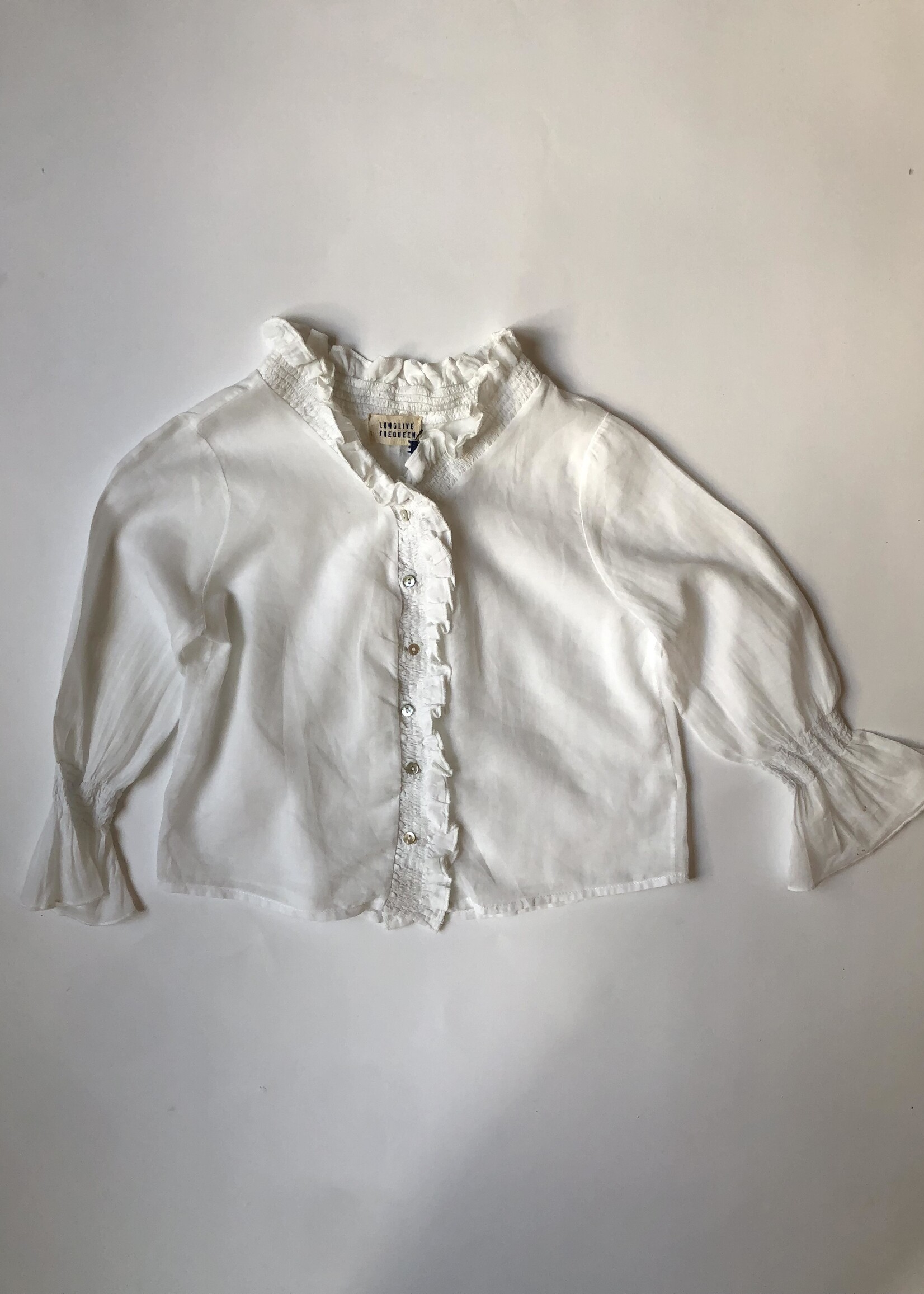 Long Live The Queen White Volant blouse 4-6y