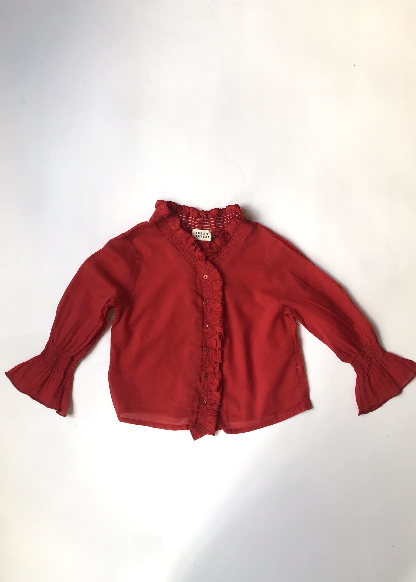 Long Live The Queen Red Volant blouse 4-6y