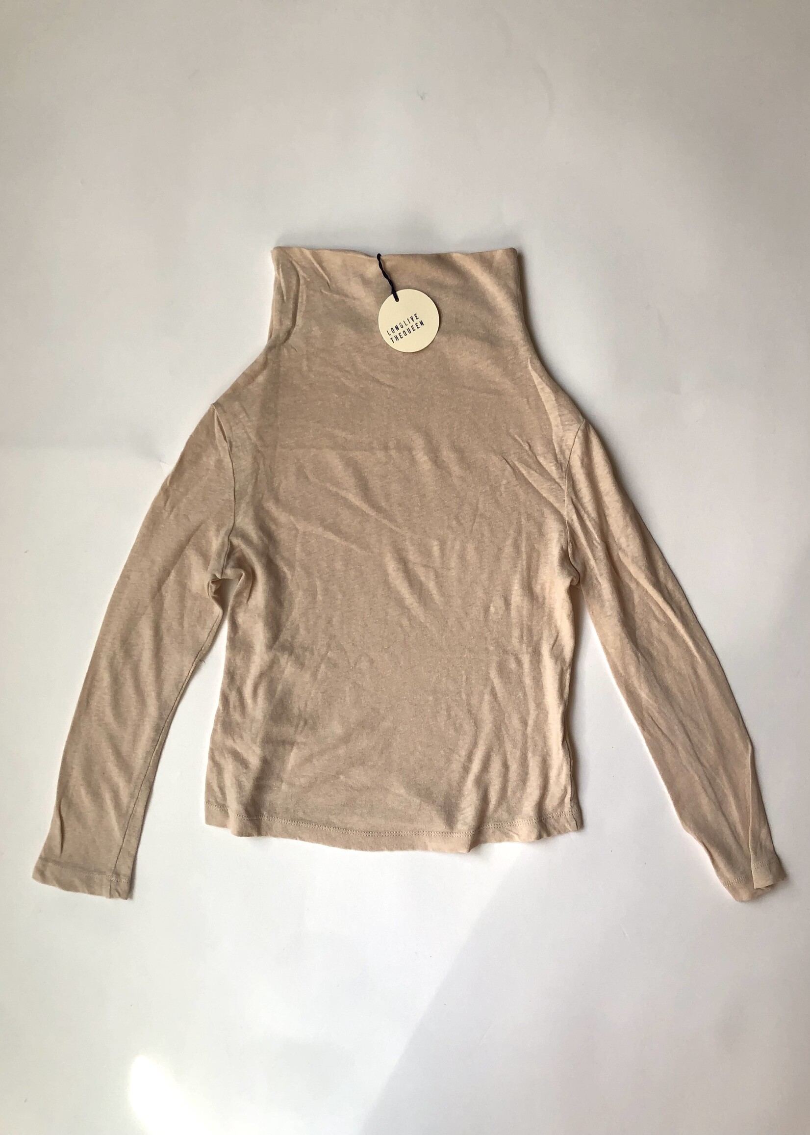 Long Live The Queen Creme turtle neck longsleeve 4-6y