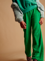 Long Live The Queen Green velvet straight fit sweat pants 6y