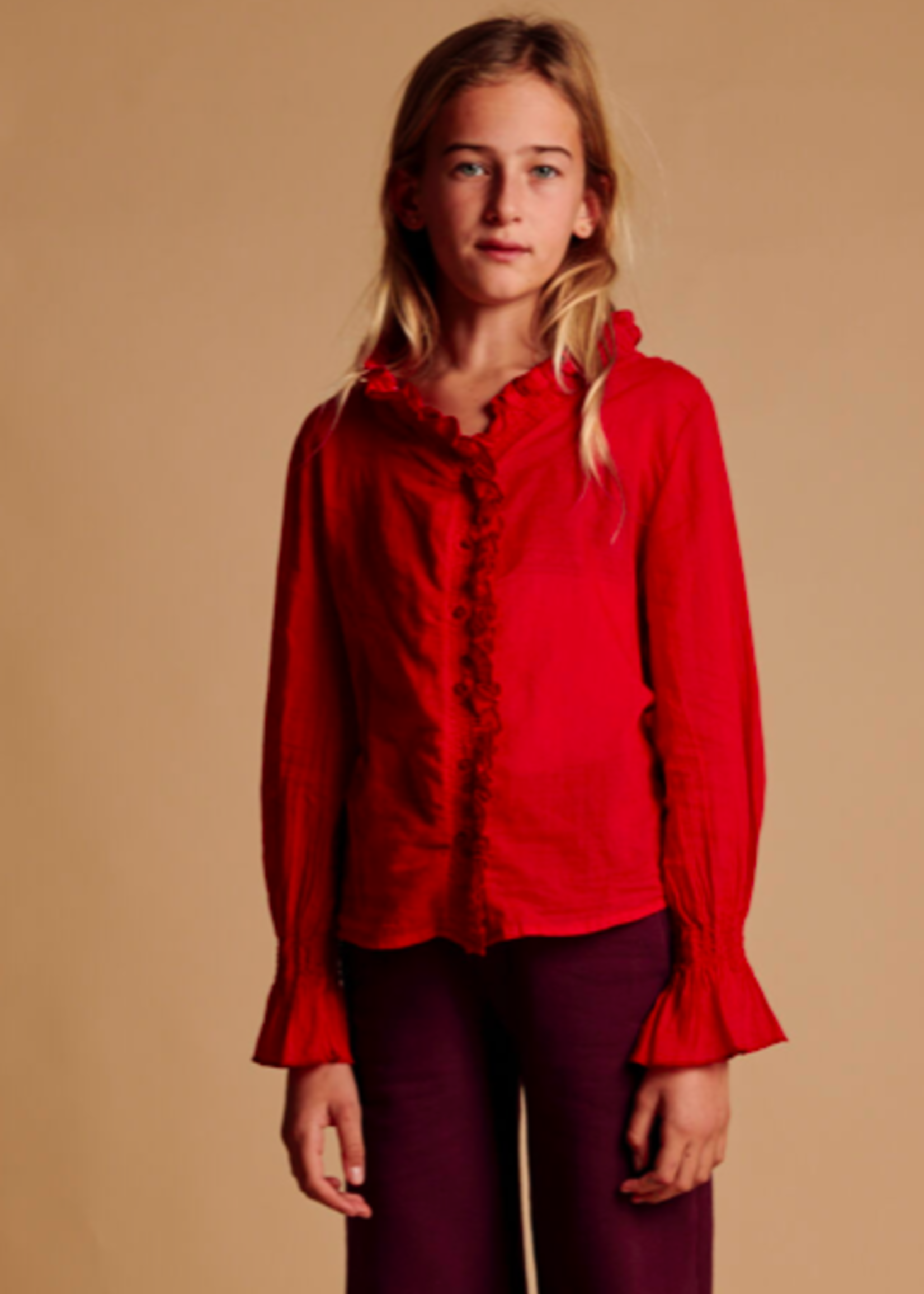 Long Live The Queen Red Volant blouse 4-6y