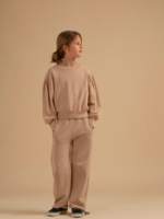 Long Live The Queen Sand puffy sleeve sweater 4-6y