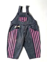 Vintage Pink striped denim dungarees 12-18m