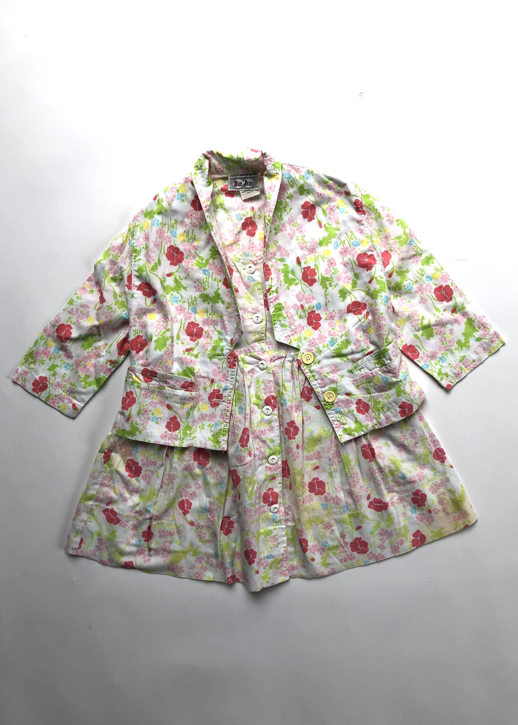 Vintage Floral Poppy two piece dress+jacket 2-3y