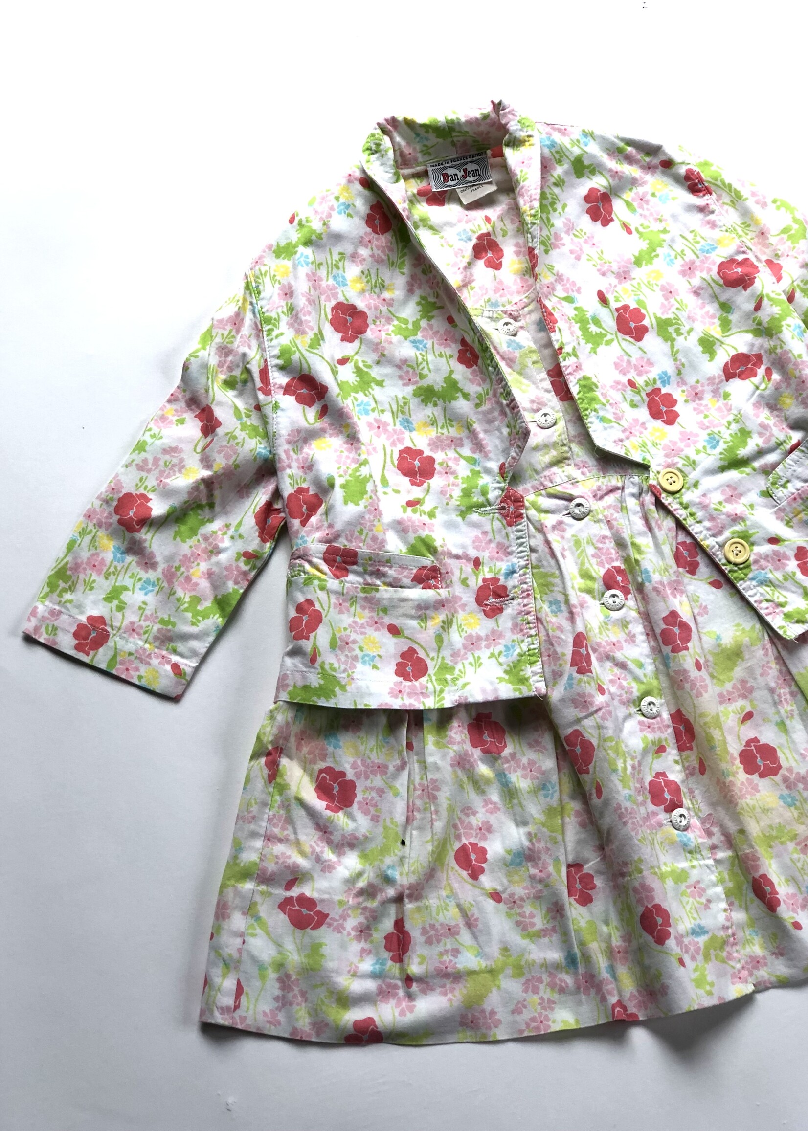 Vintage Floral Poppy two piece dress+jacket 2-3y