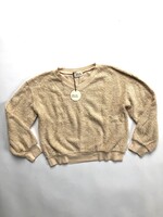 Long Live The Queen Creme terry V-neck sweater 10y