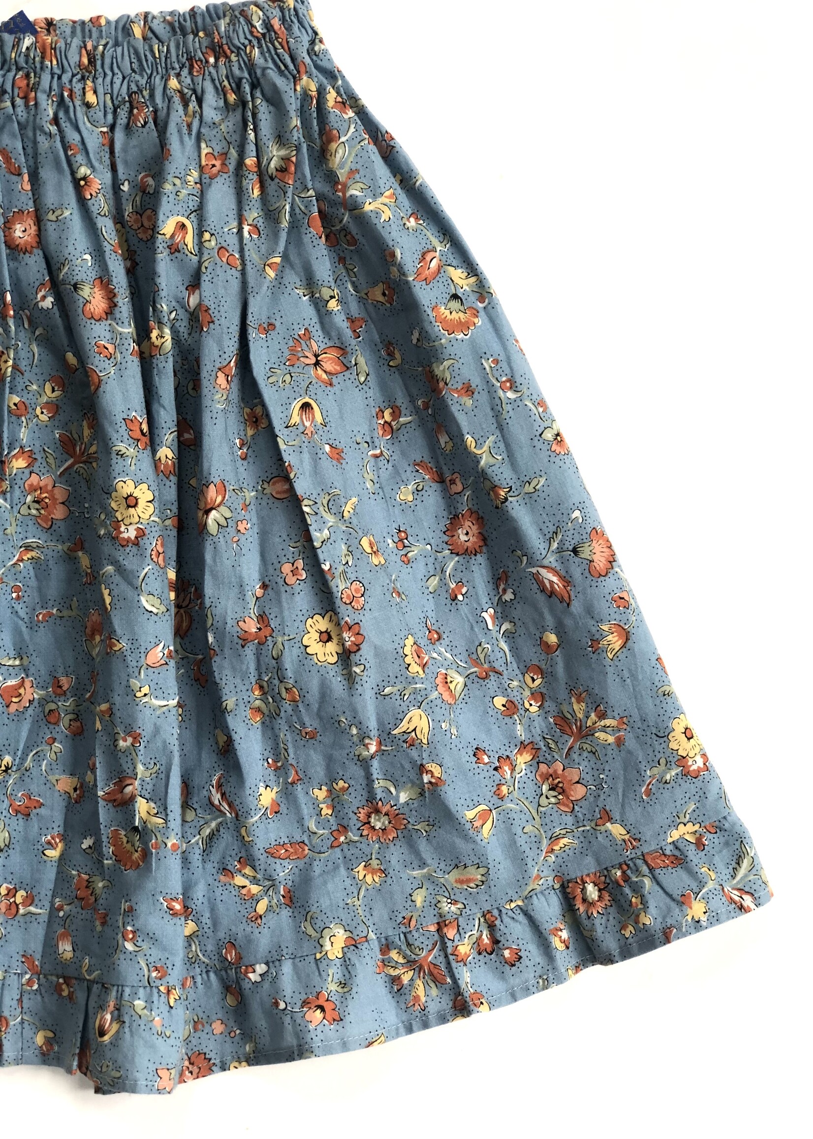 Vintage Blue floral ruffled two piece 4-6y