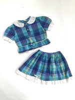 Vintage Check Broderie two piece 3-7y
