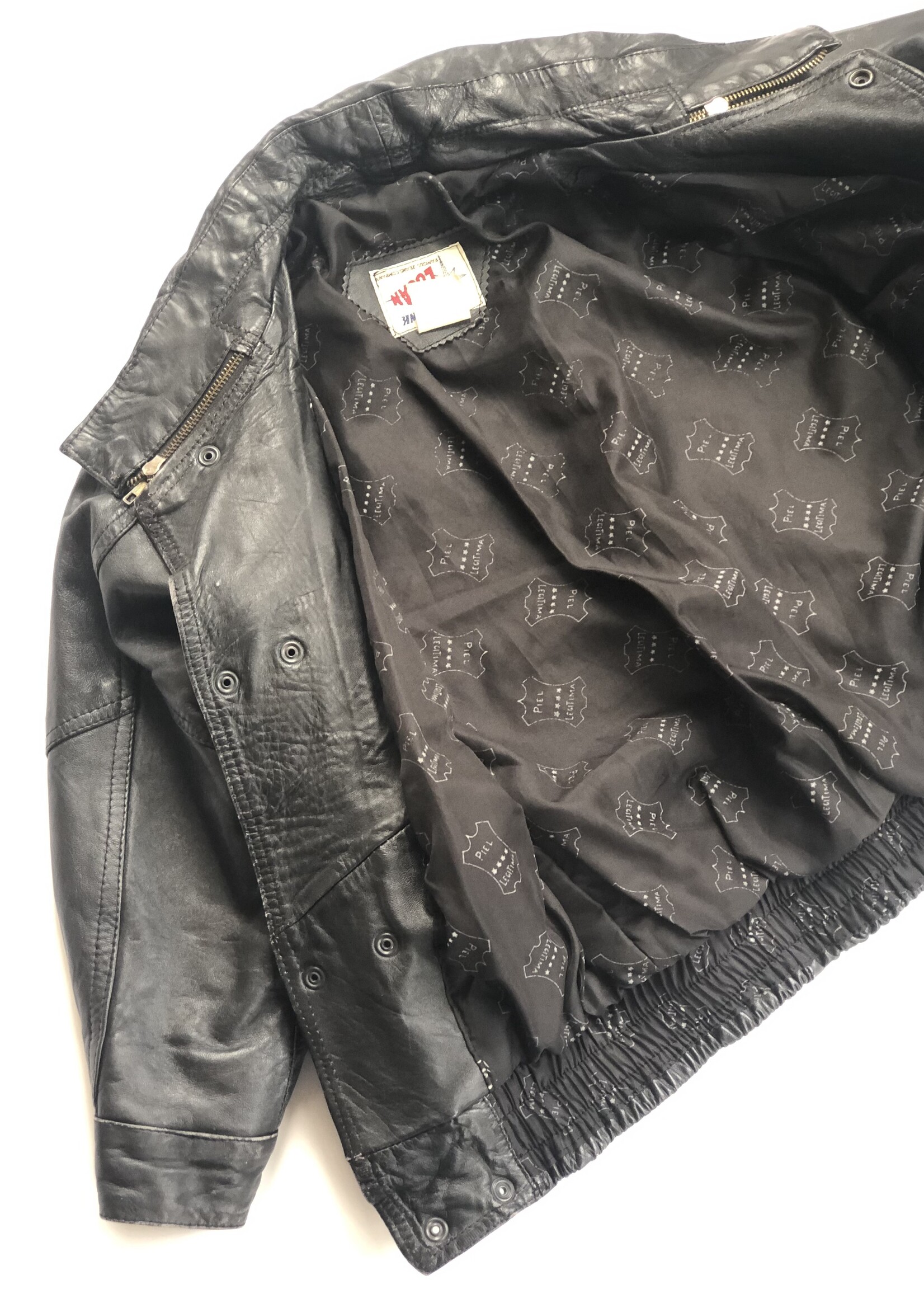 Vintage Leather biker jacket 8-10y