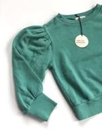 Long Live The Queen Ocian green puffy sleeve sweater 2-4y
