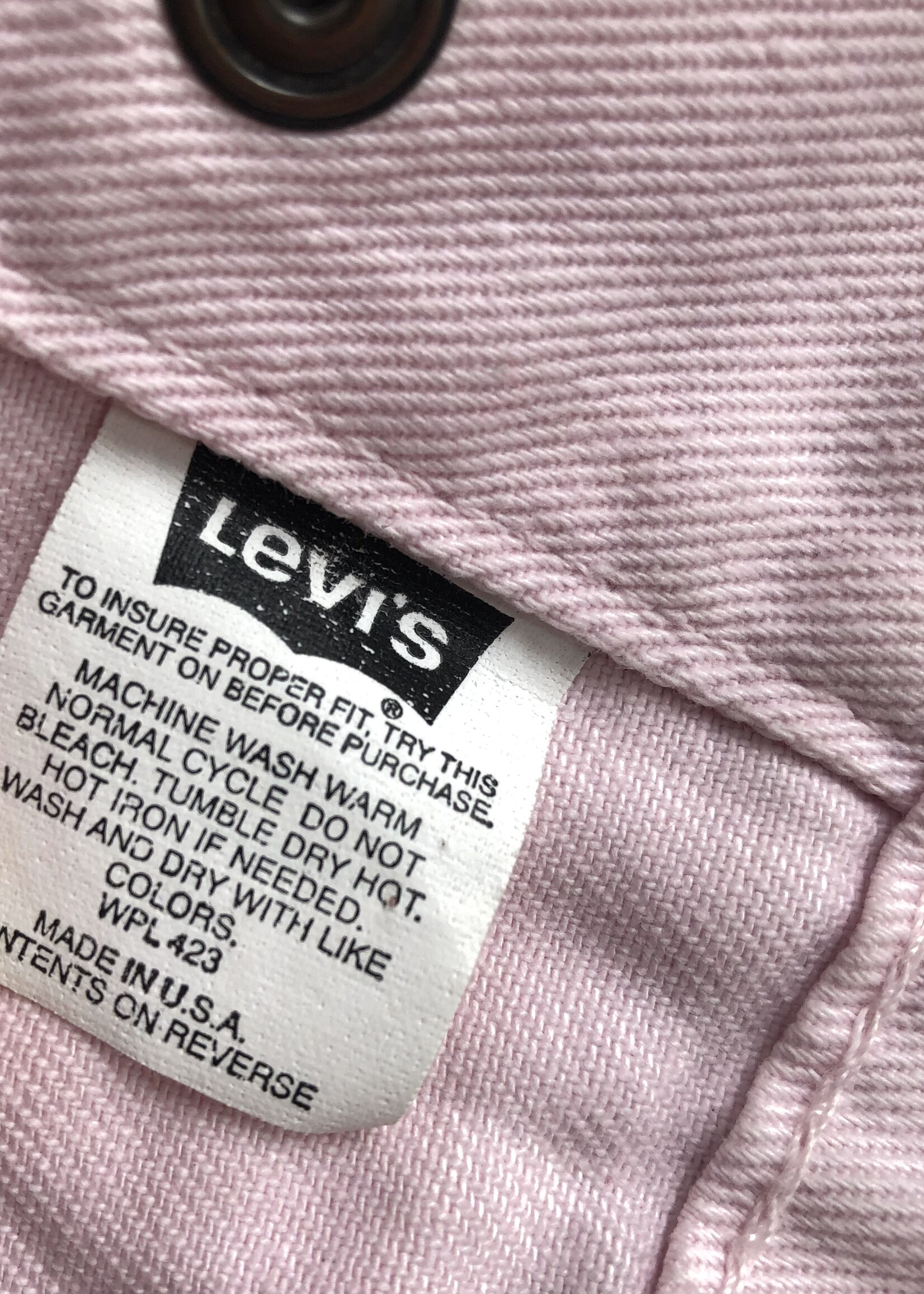 Levi's USA Light pink denim tucker jacket 2-4y