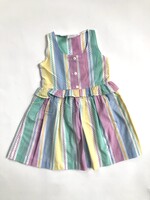 Vintage Pastel striped dress with ruffles 2-3y