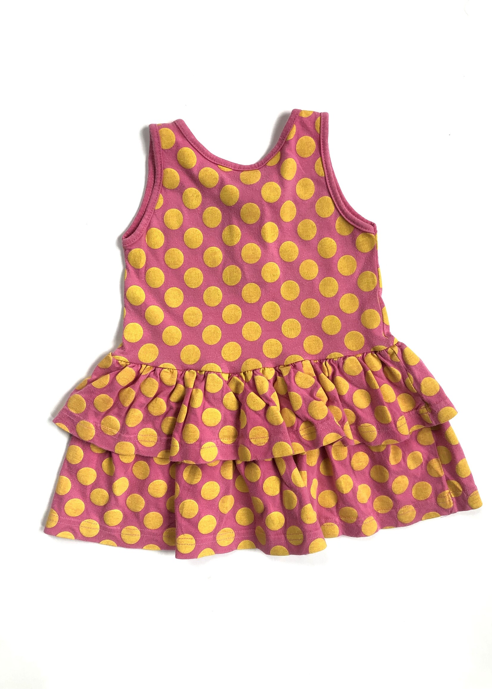 Vintage Pink yellow dotted dress 18m