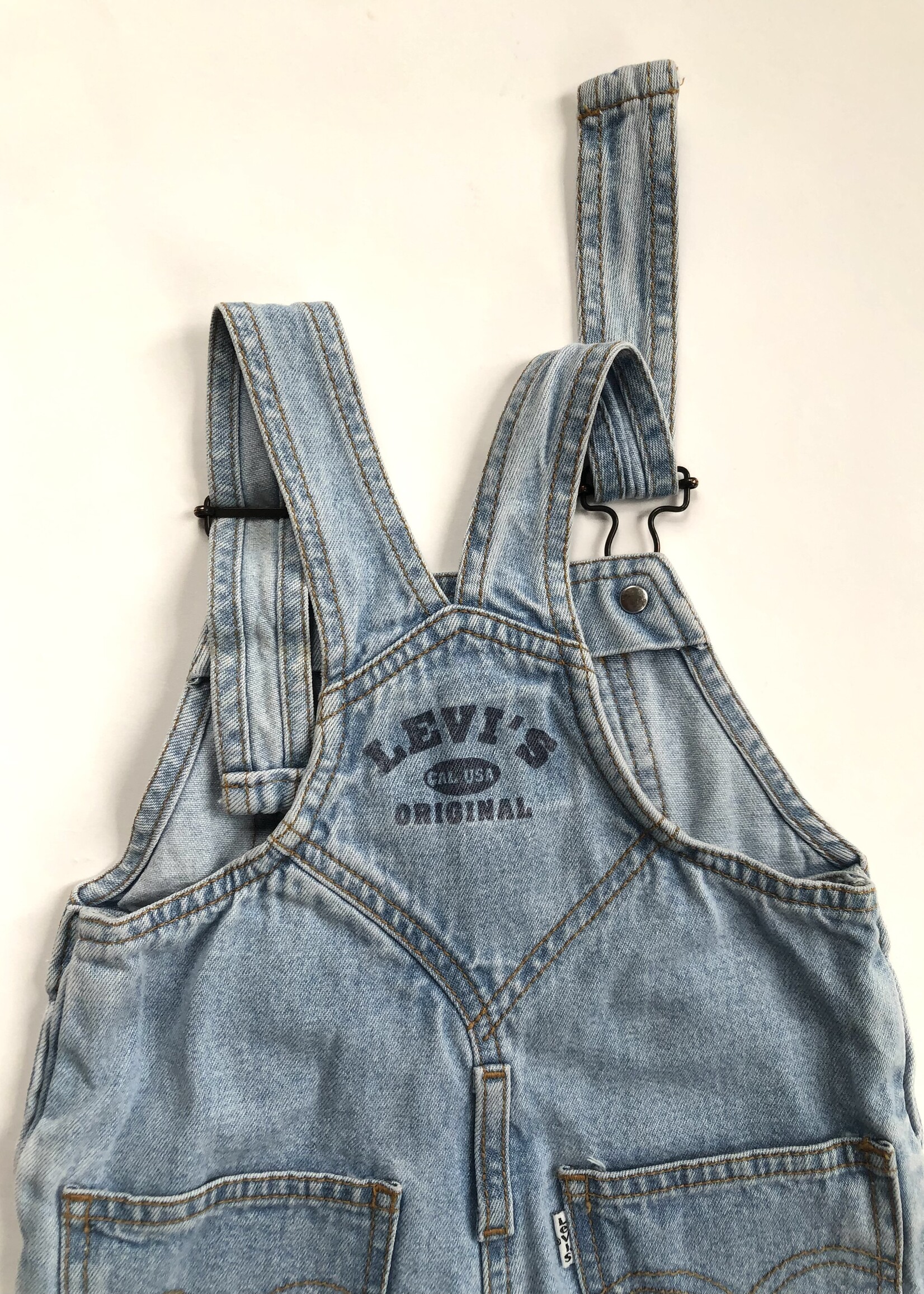 Levi's White Tab Light wash denim shortall 6-12m