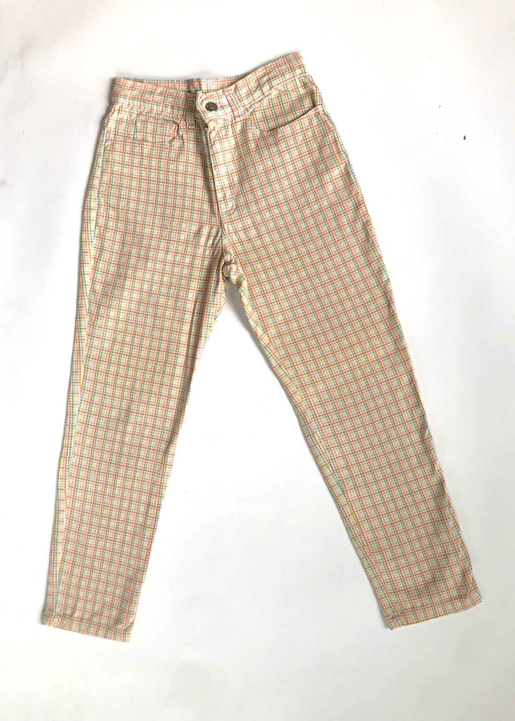 Vintage Candy coloured checked pants 10y