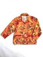 Vintage Orange denim floral jacket 8y