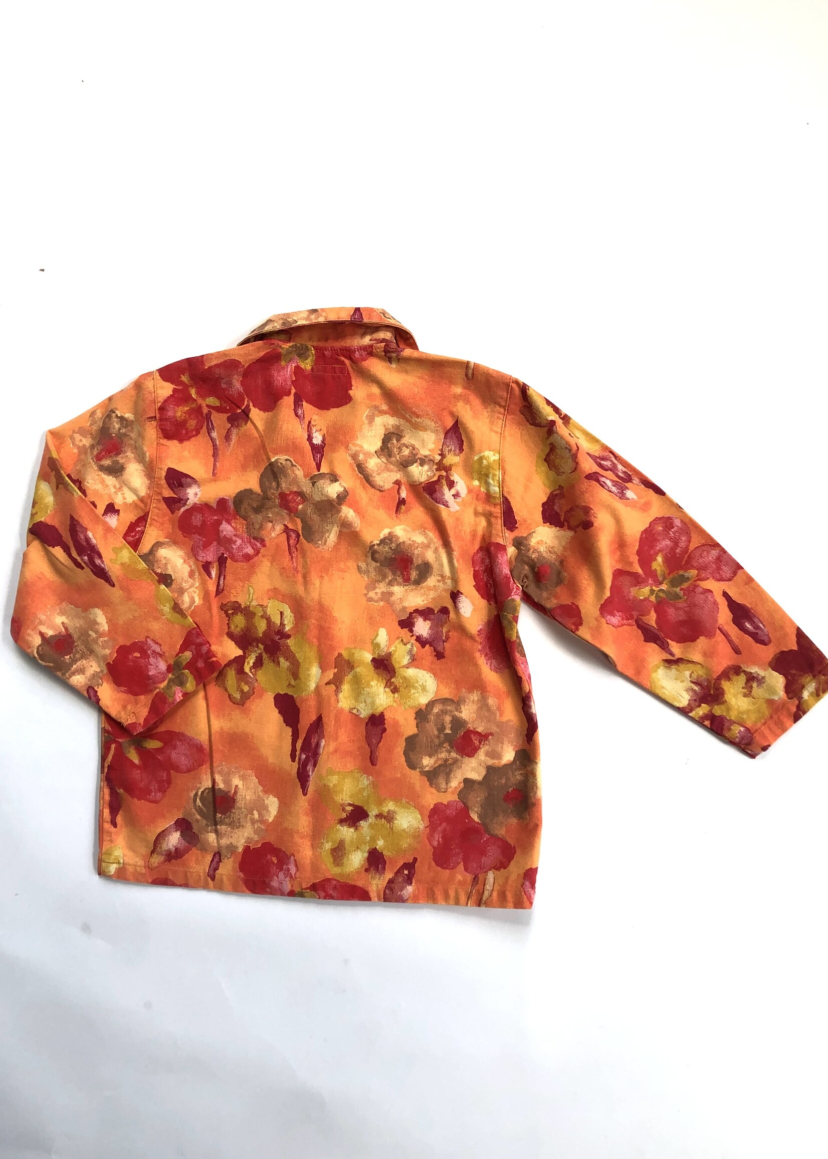 Vintage Orange denim floral jacket 8y