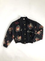 Vintage Black floral bomber jacket 6-8y