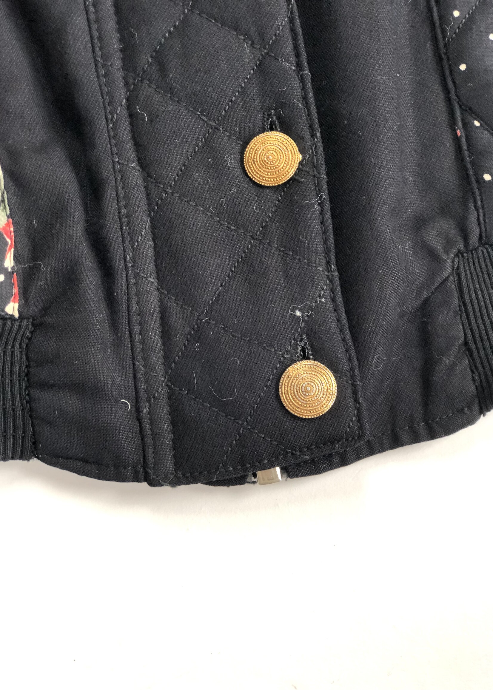 Vintage Black floral bomber jacket 6-8y