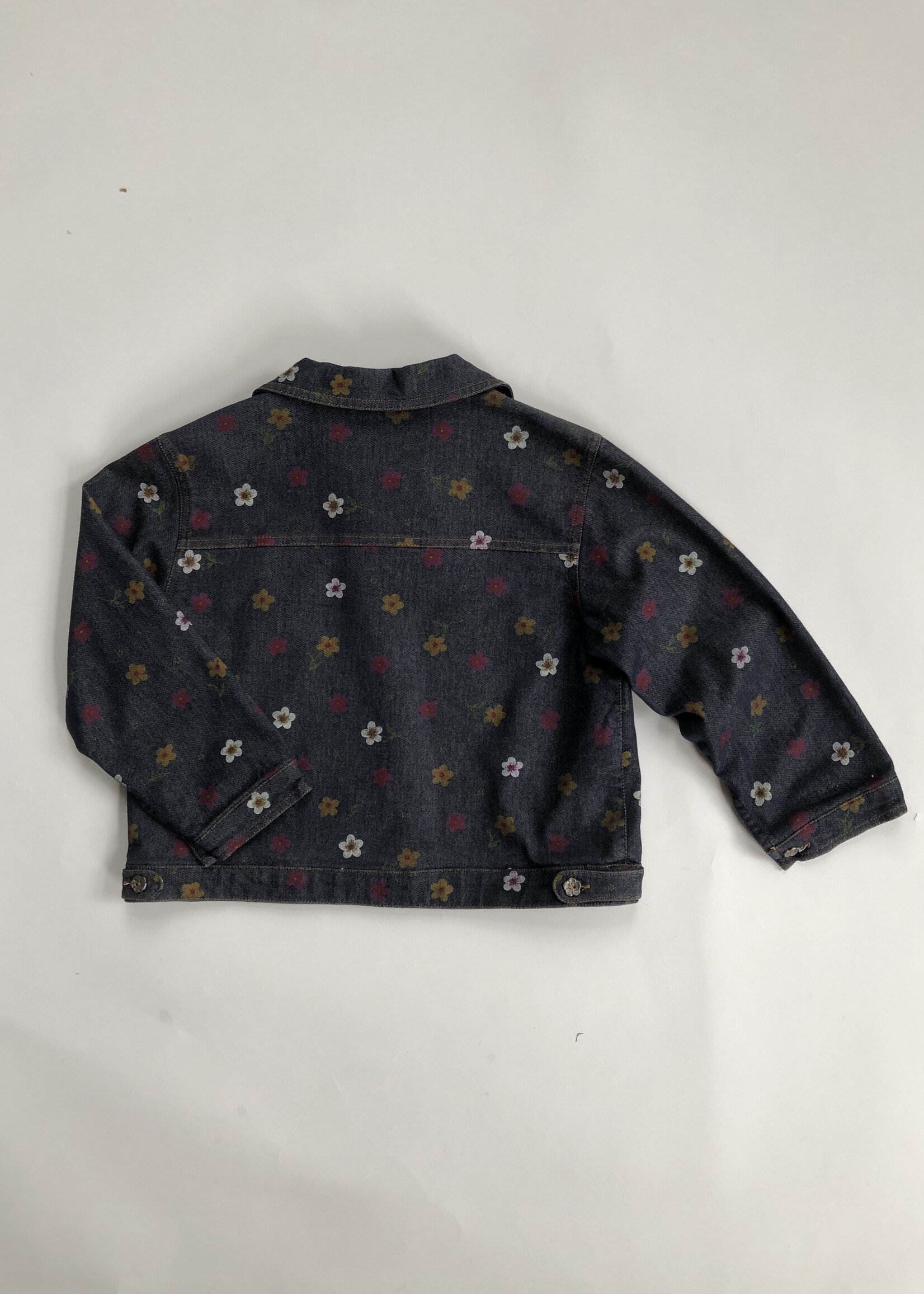 Vintage Dark denim floral jacket 6-7y