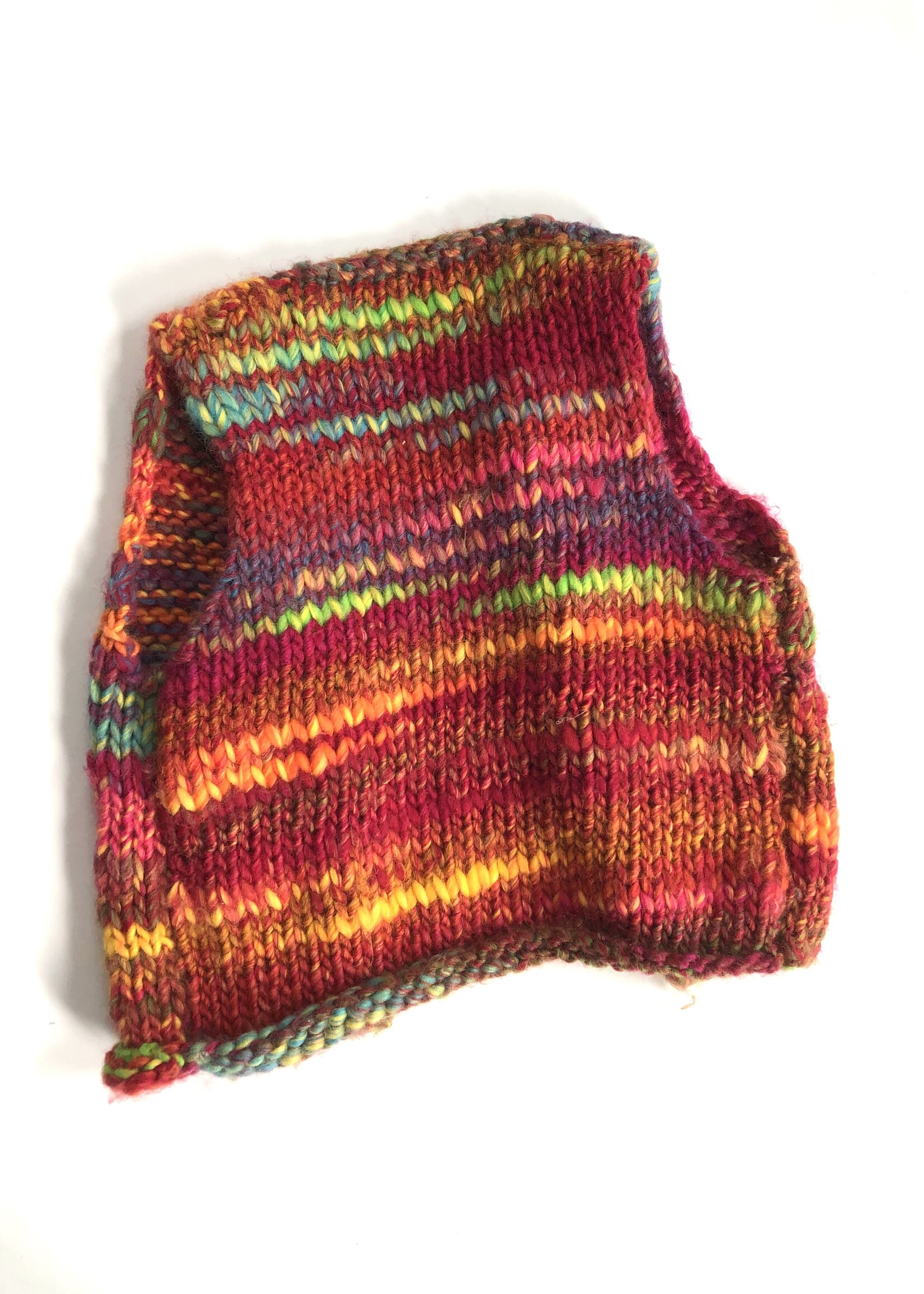 Handmade Rainbow knitted waistcoat 4-6y