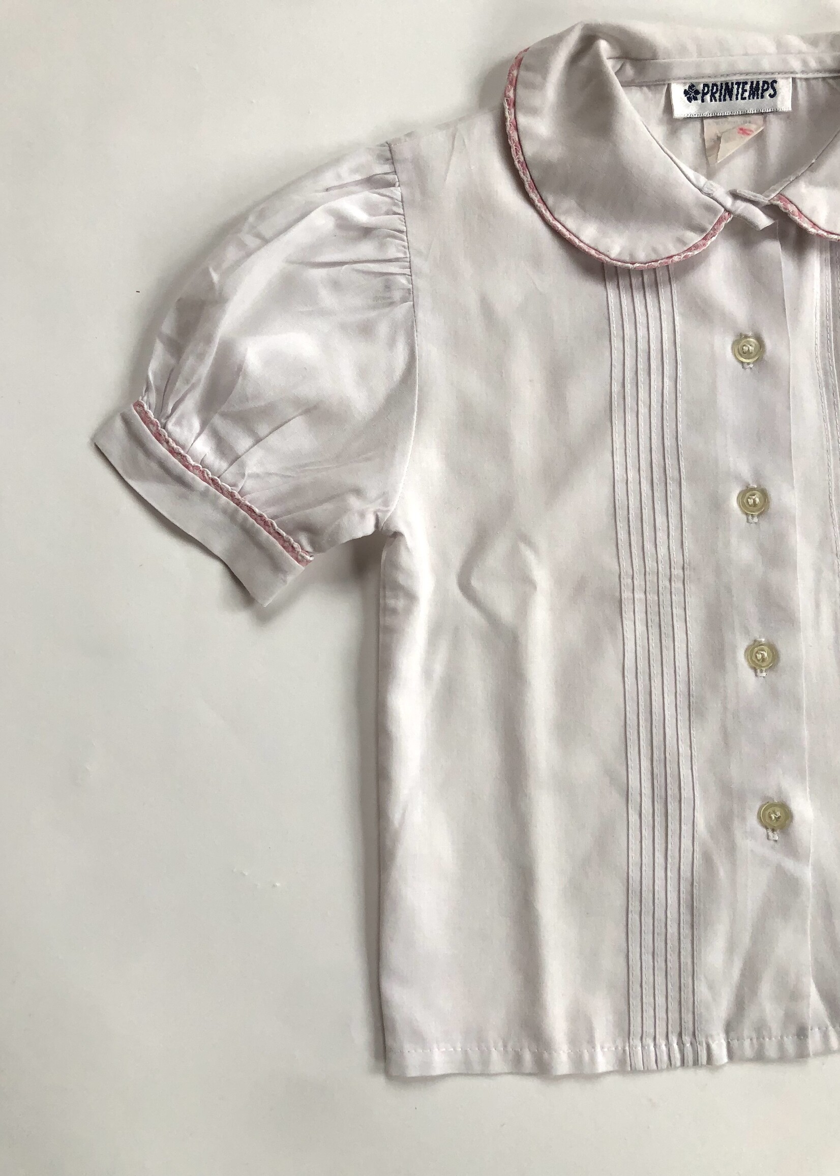 Vintage Classic white vichy blouse 3-4y