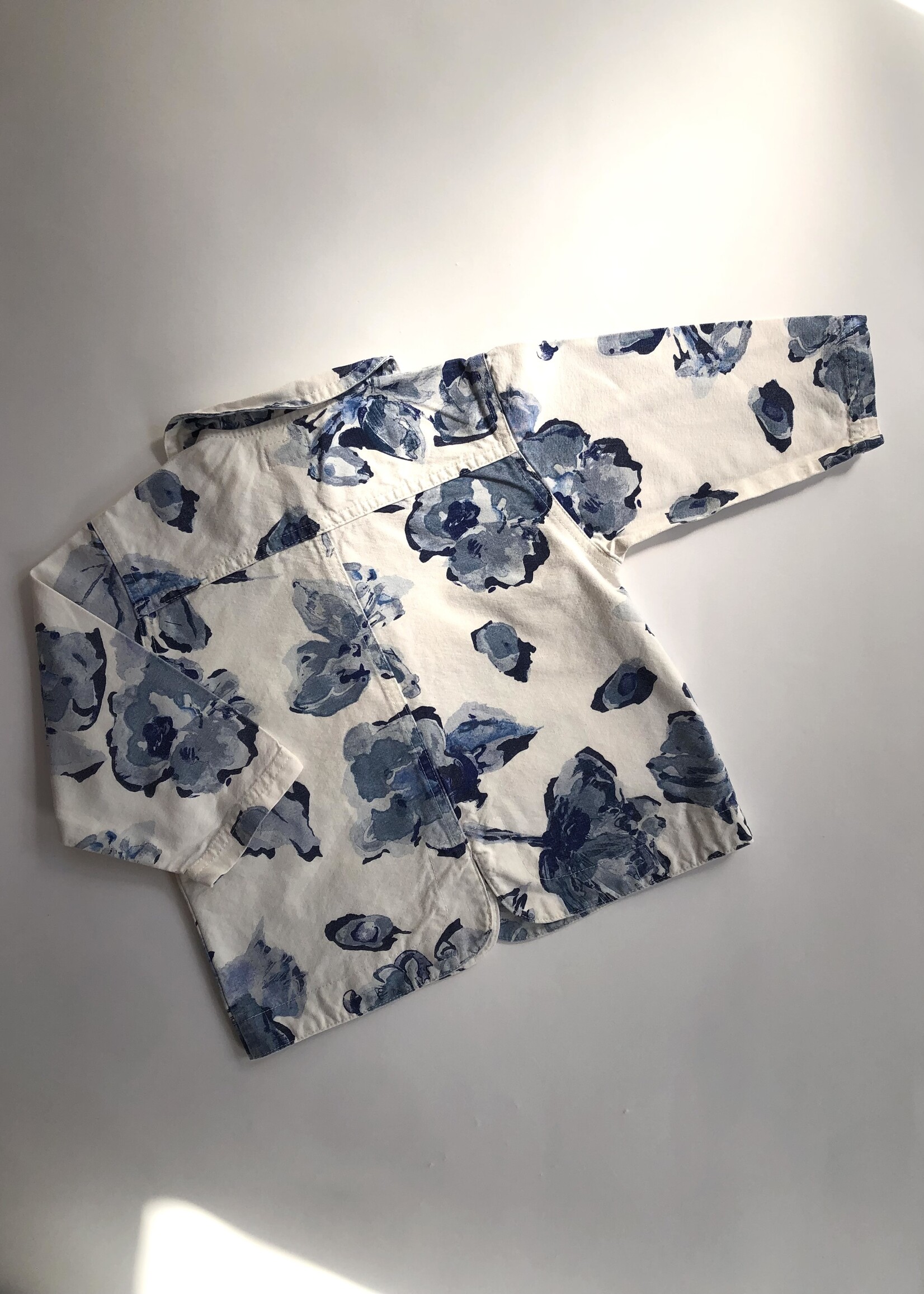 Vintage Blue floral denim jacket 2y