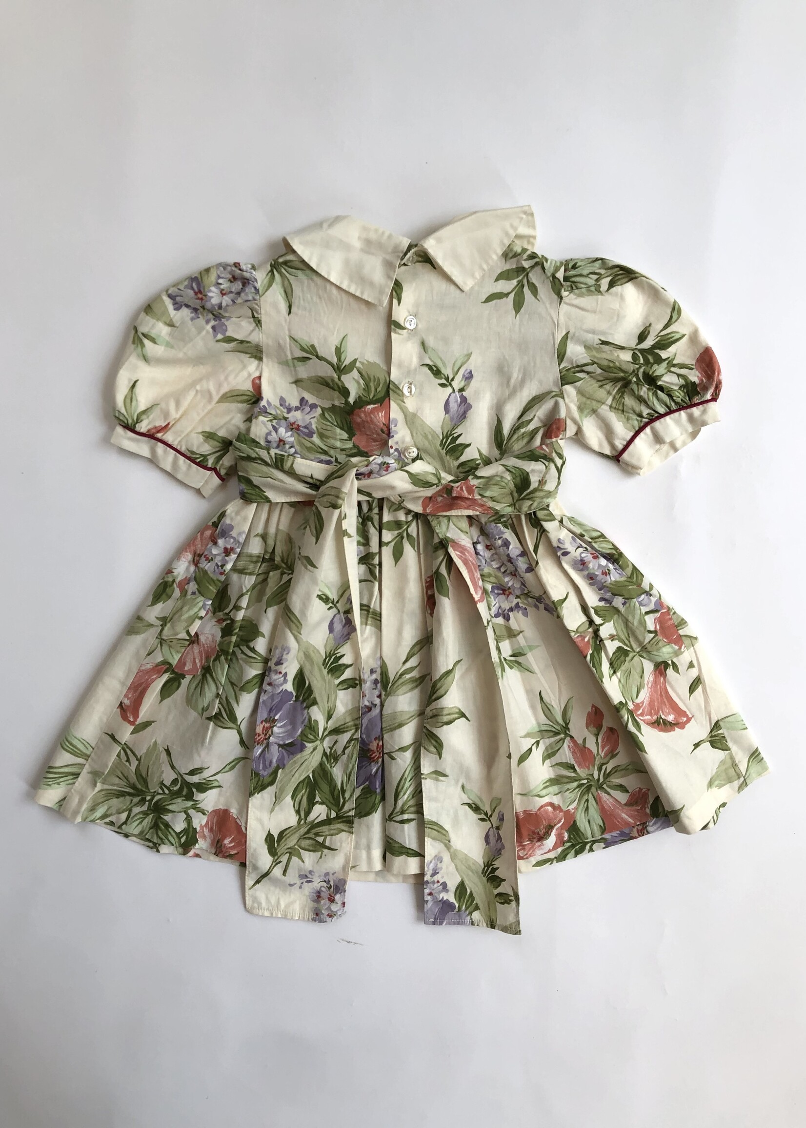 Vintage Creme floral dress 18-24m