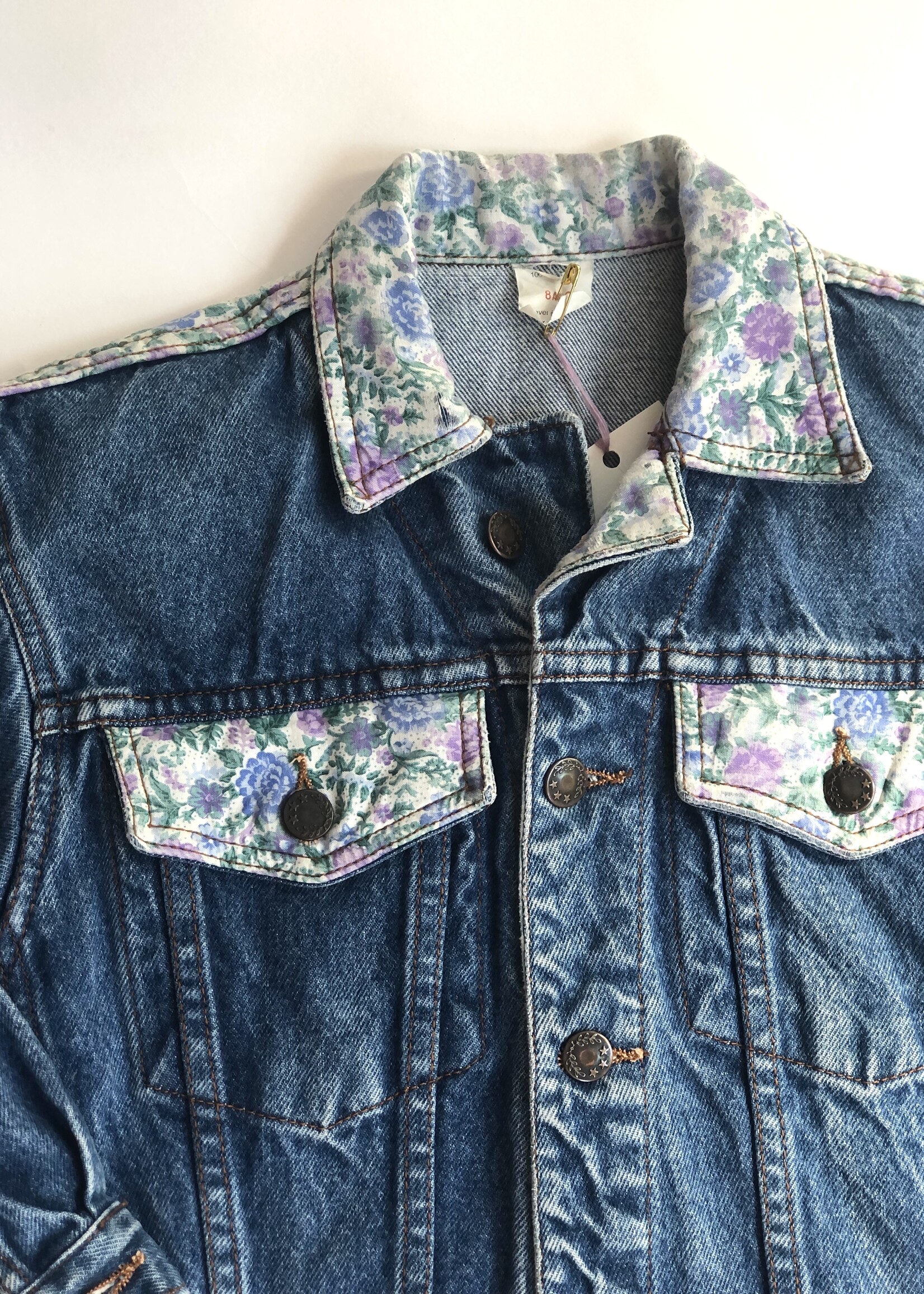 Vintage Floral denim jacket 8y