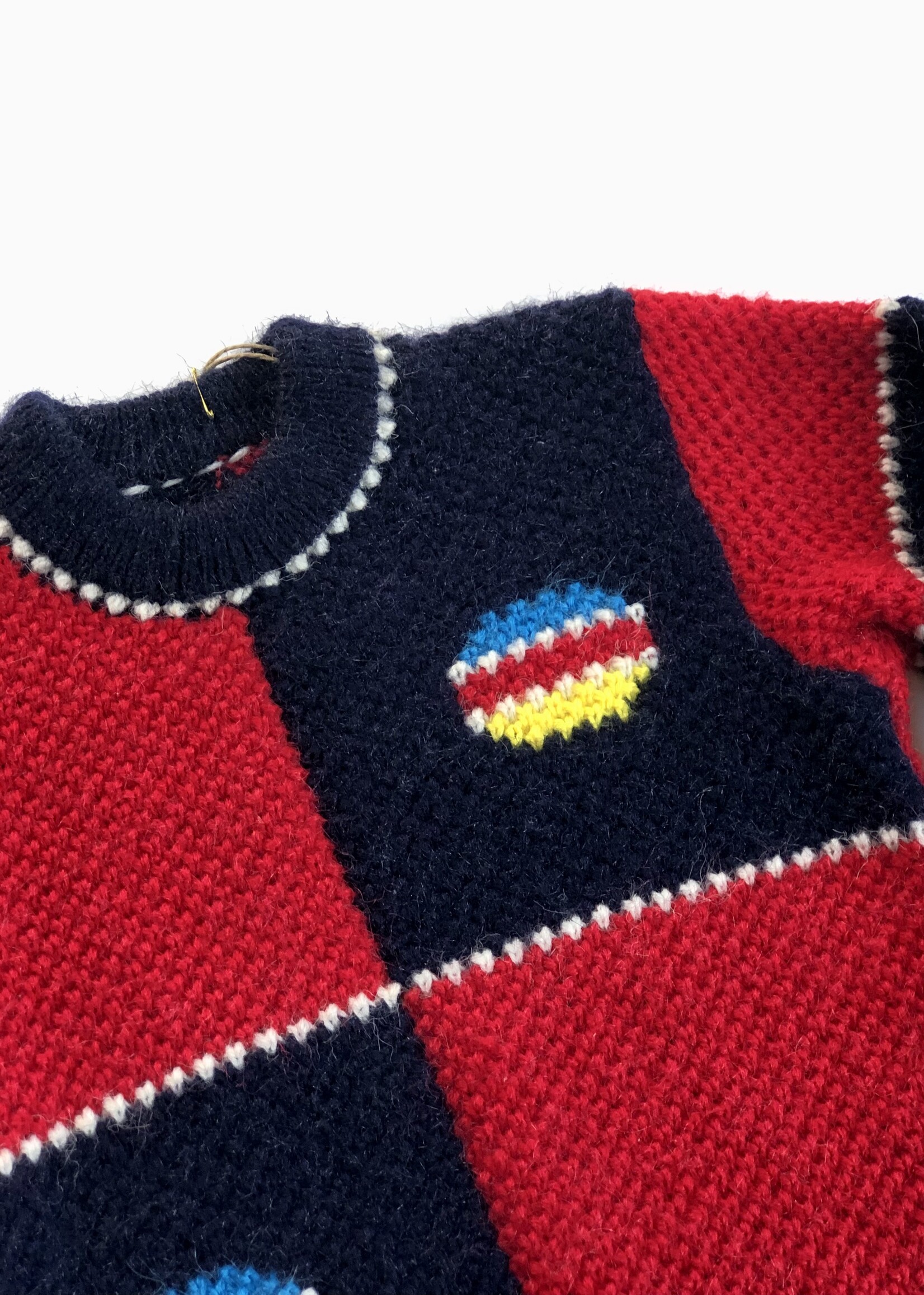 Handmade Red and blue Planet sweater 4y