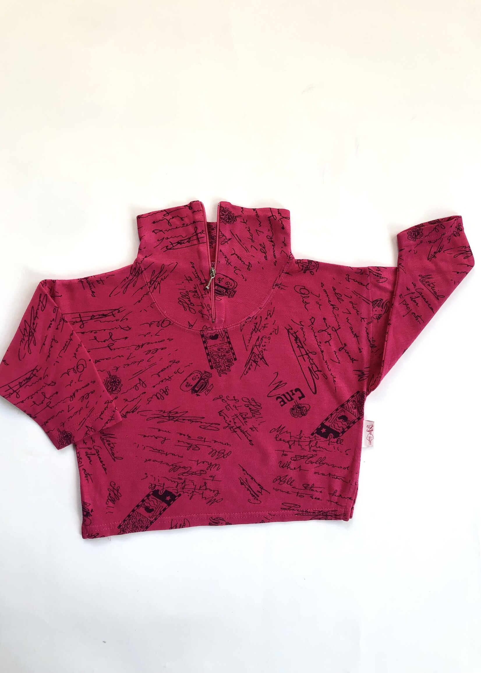 Vintage Fuchsia pink Robot sweater 18m