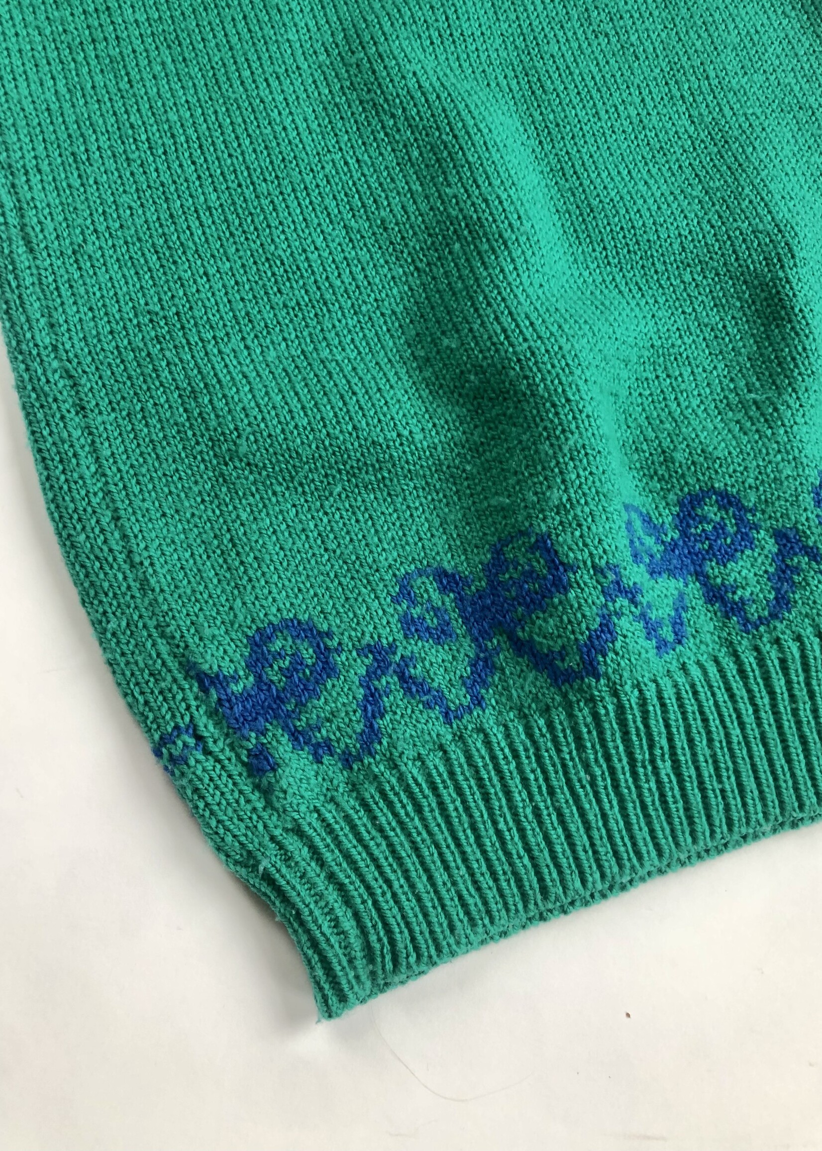 Handmade Green hearted Barbie sweater-dress 6y