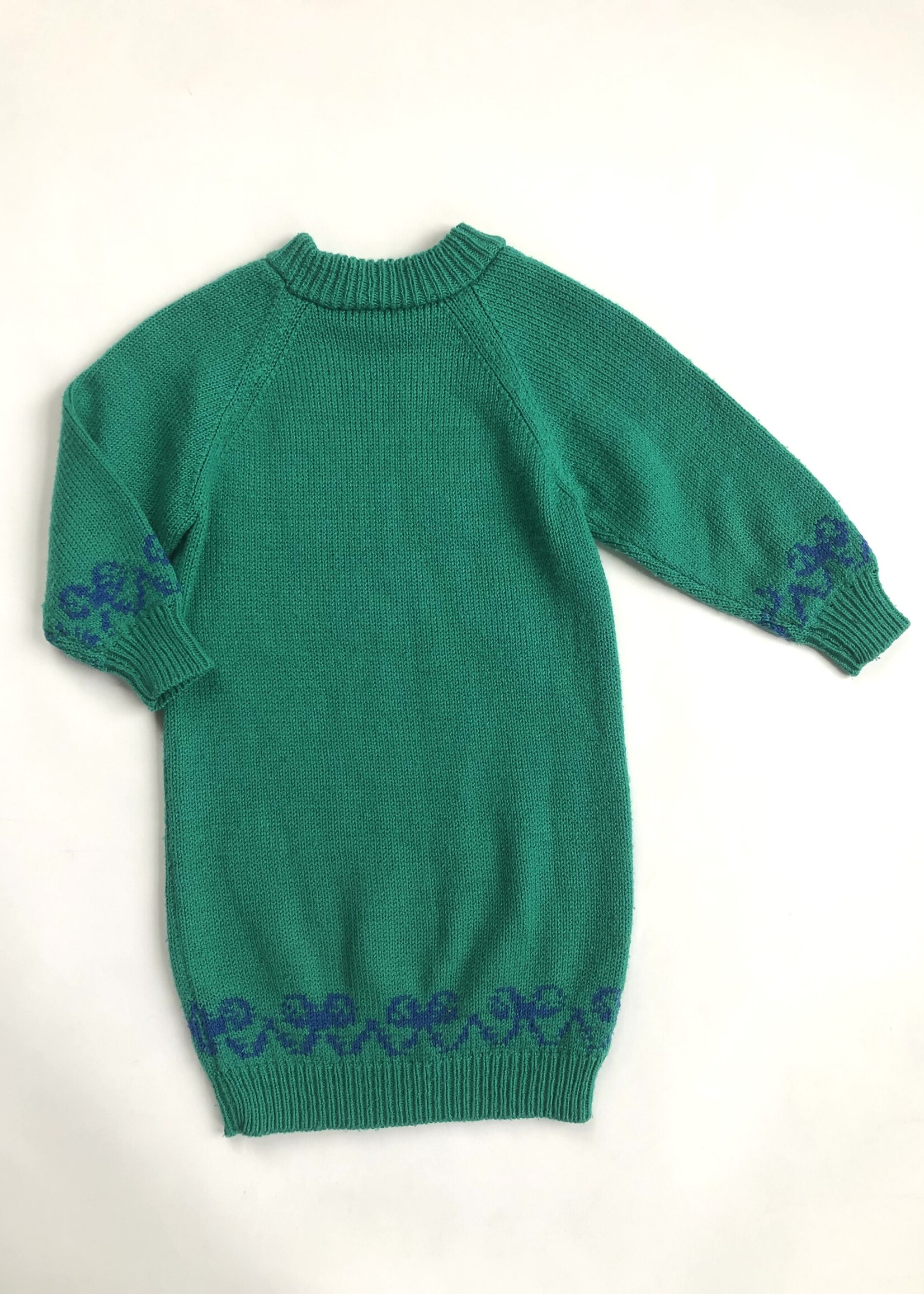 Handmade Green hearted Barbie sweater-dress 6y